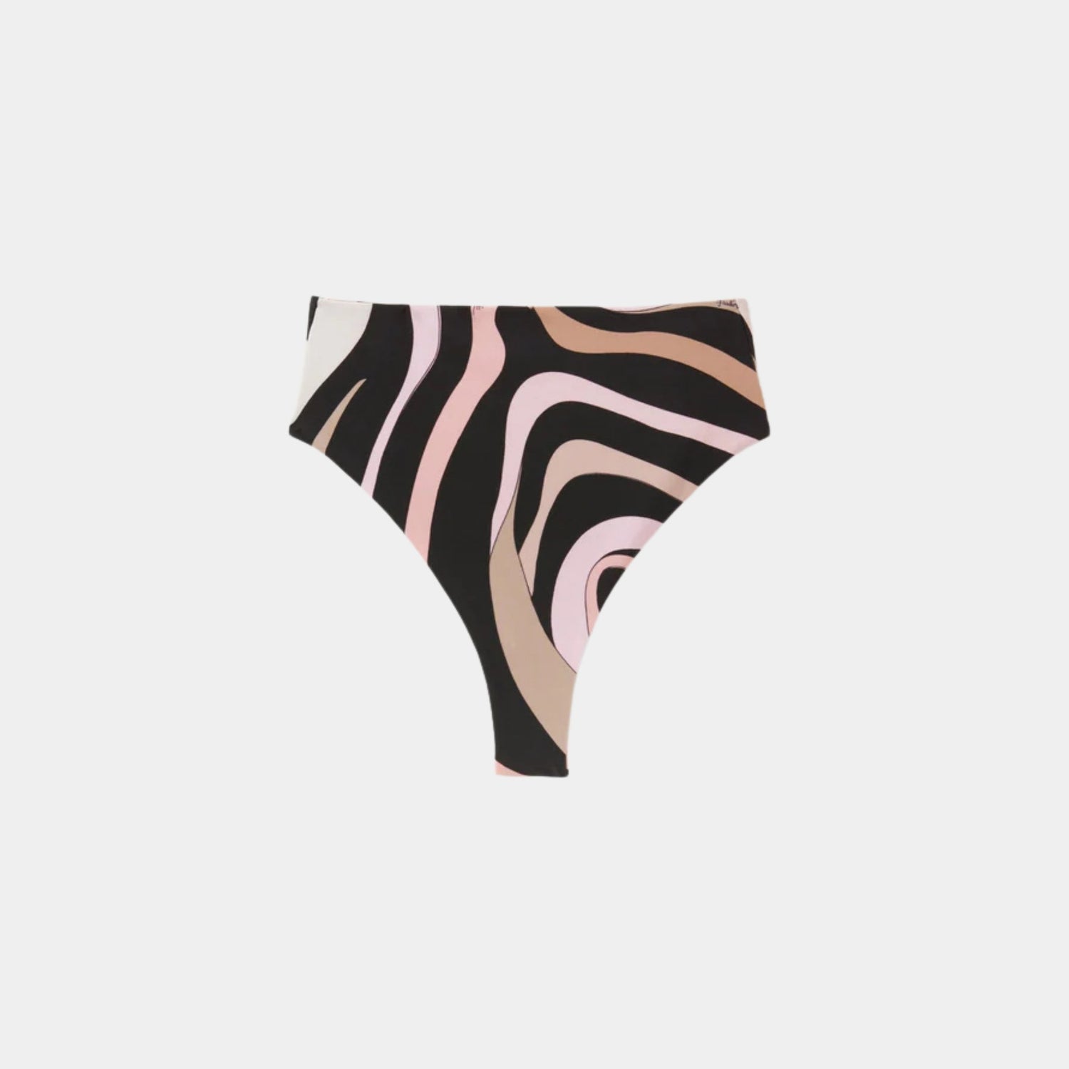 Pucci Marmo High Waist Bikini Brief, Black, Nude, Front