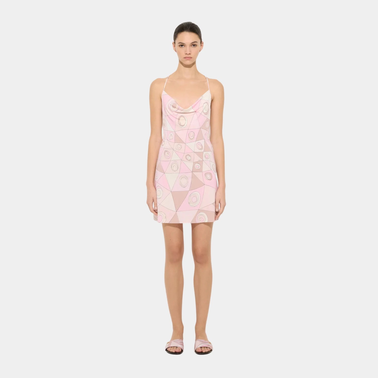Occhi Print Jersey Satin Dress