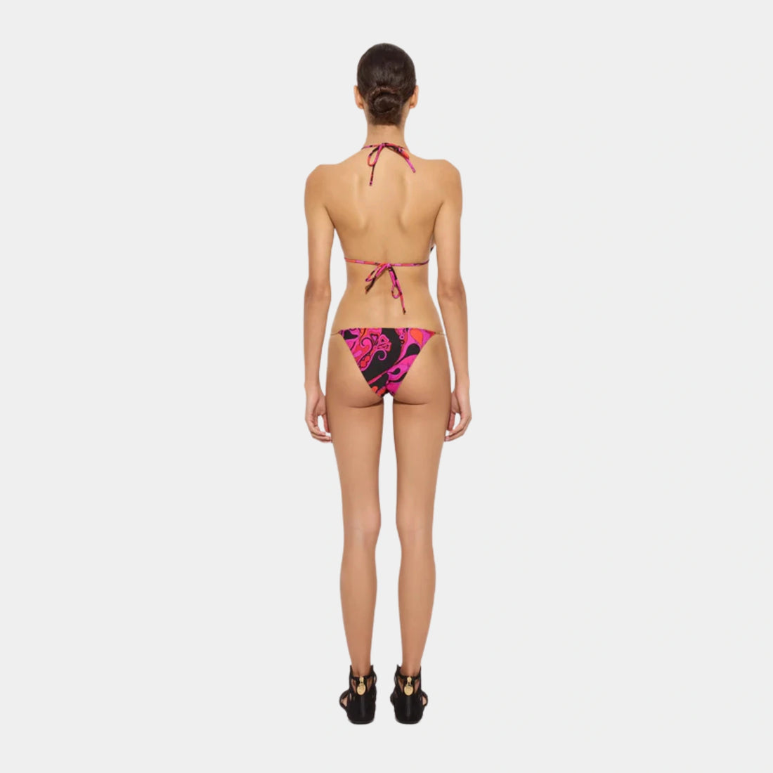 Pucci Orchidee Print Bikini Bottom, Fuchsia, Model, Back