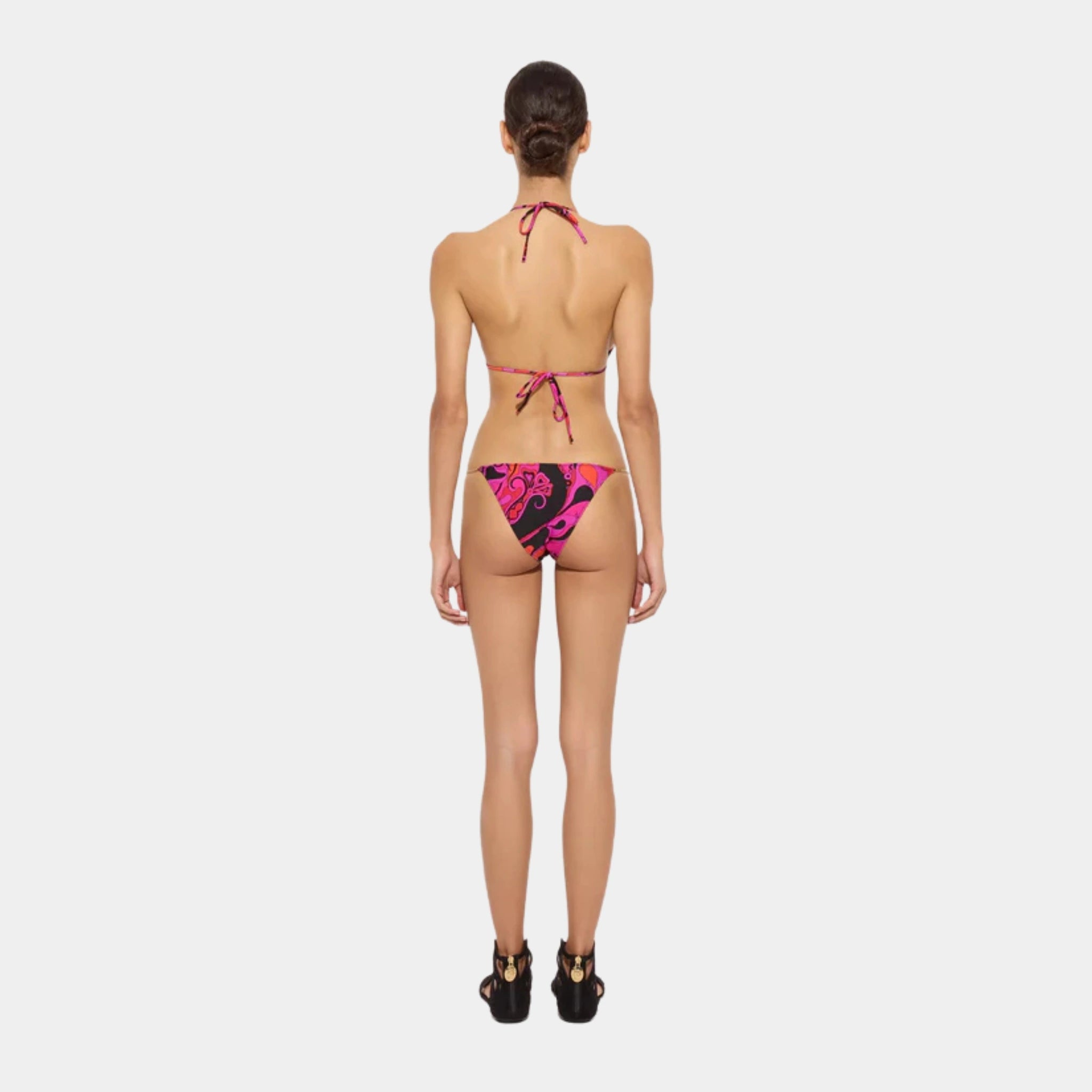 Pucci Orchidee Print Bikini Bottom, Fuchsia, Model, Back