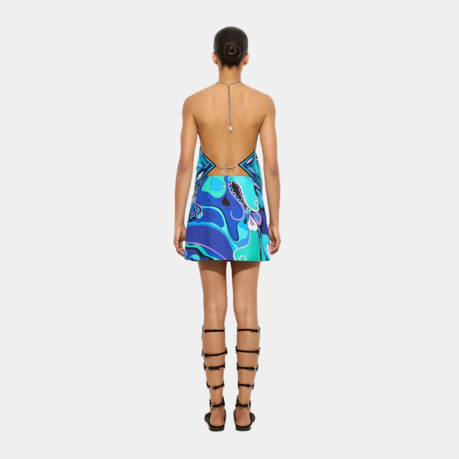 Pucci Orchidee Print Chain Top, Model, Back