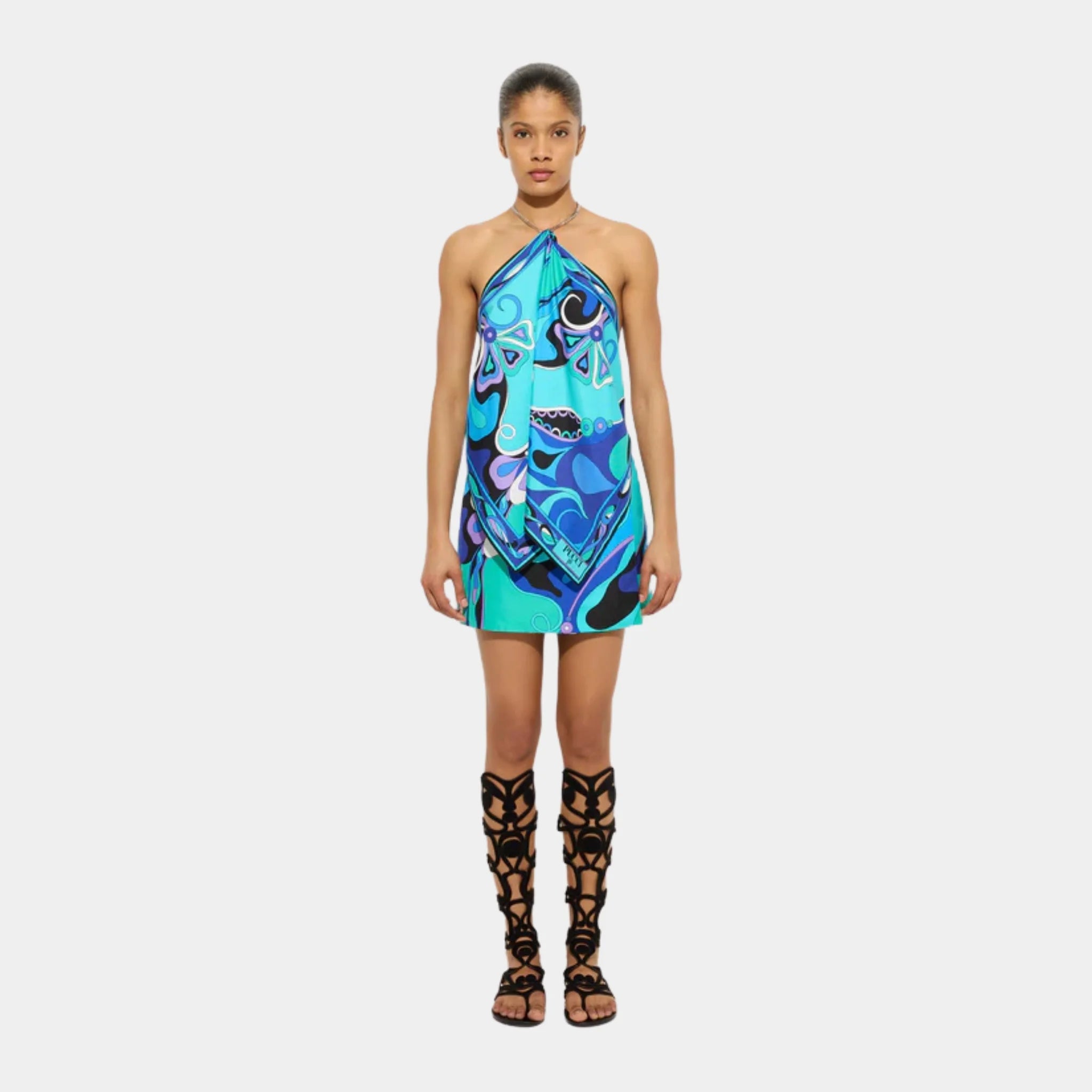 Pucci Orchidee Print Chain Top, Model, Front