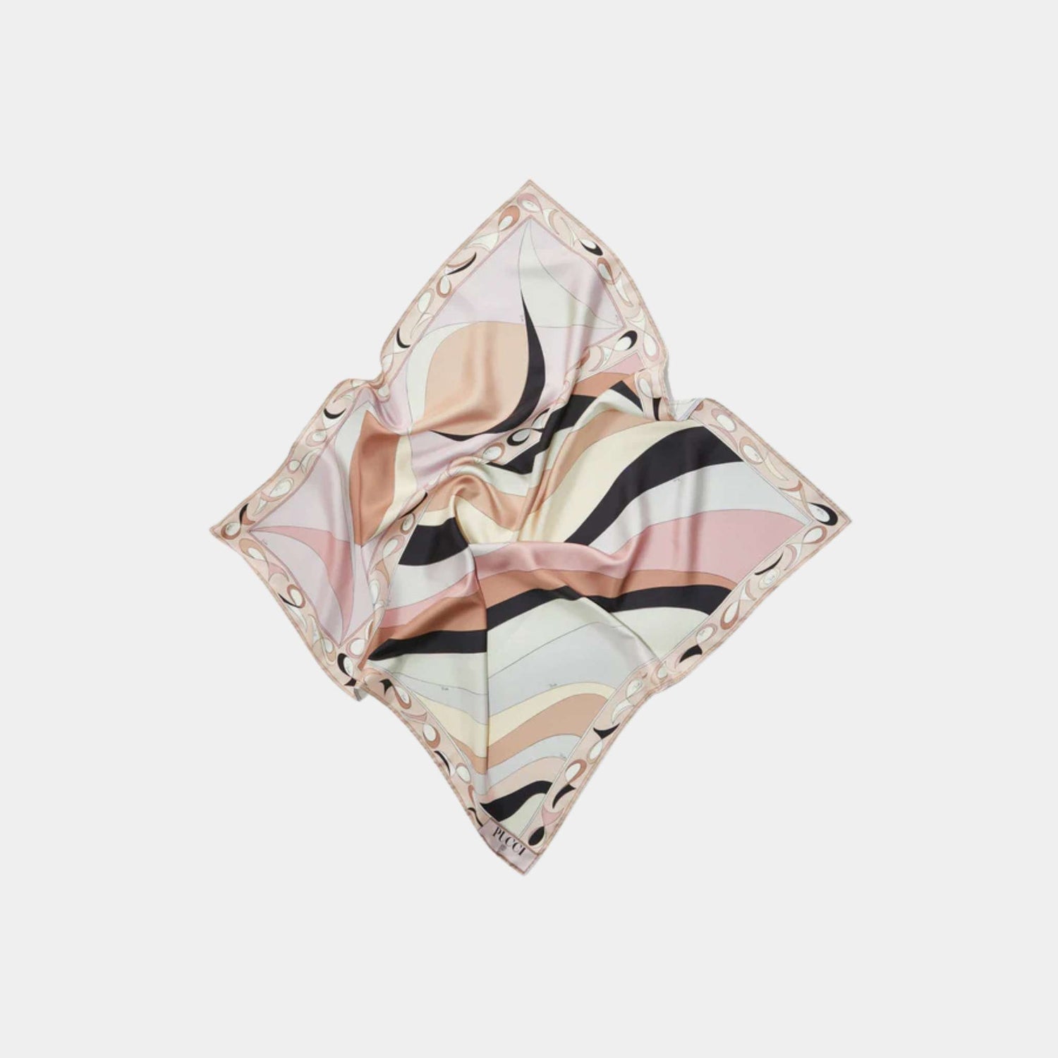 Pucci Pesci Print Silk-Twill Carre, Nude, Front