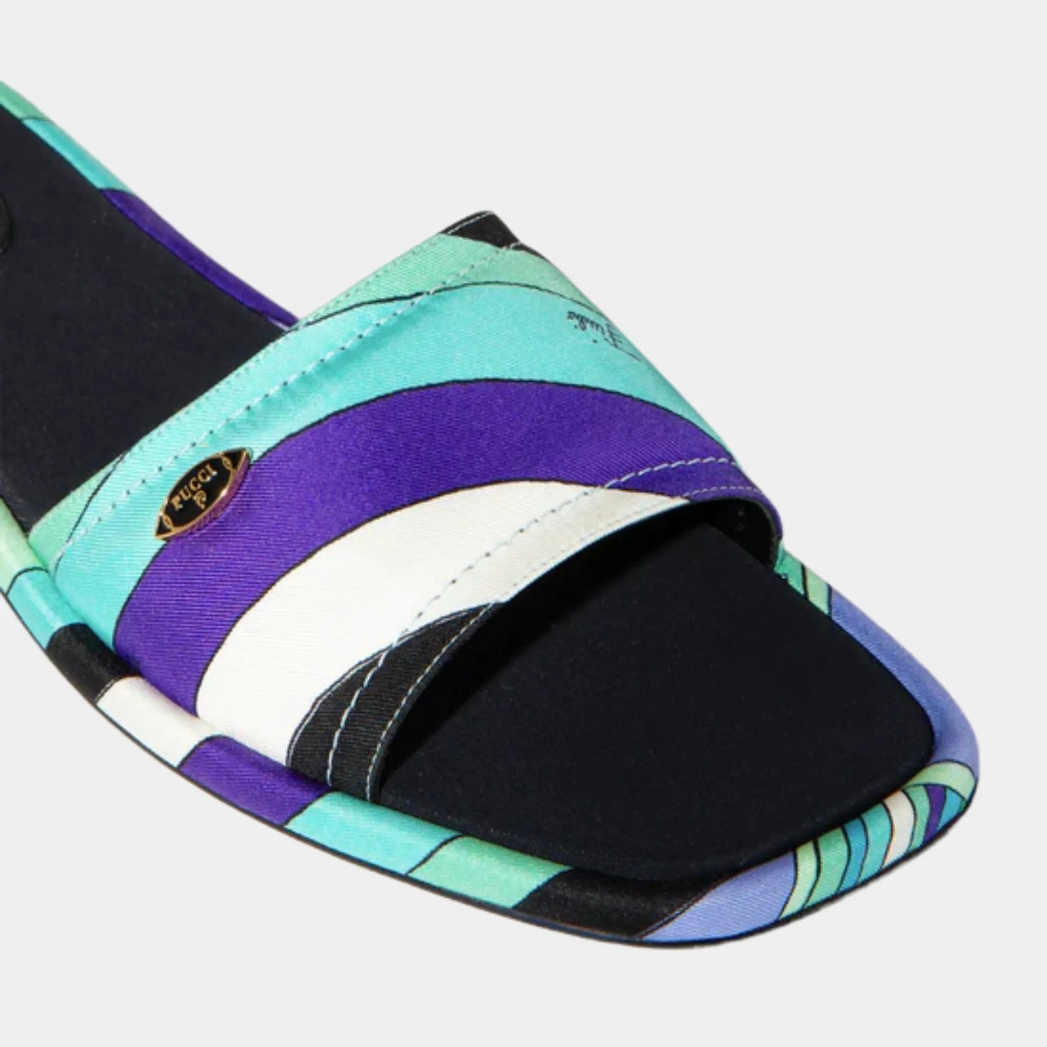 Pucci Yummy Sandals, Green Lilac, Close