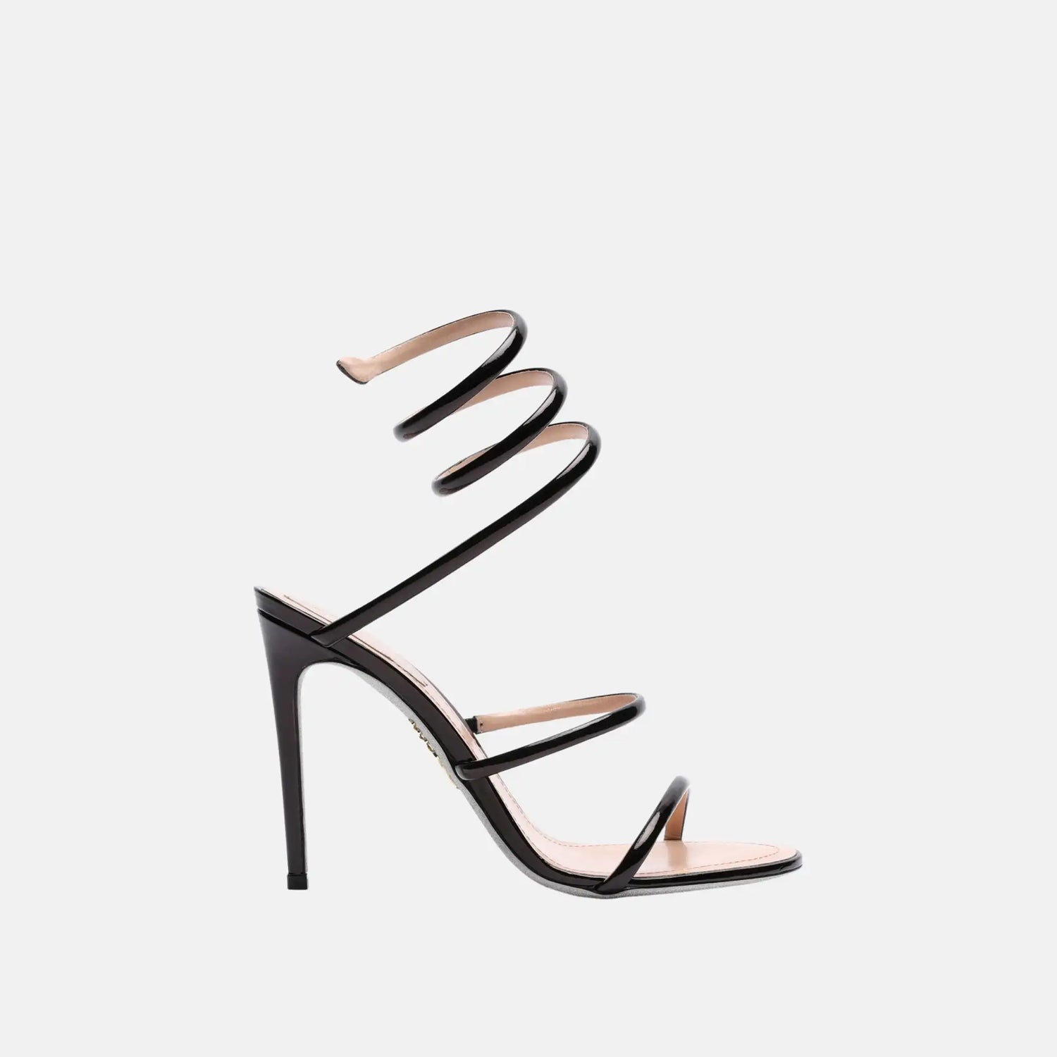 Rene Caovilla Cleo Metallic Sandal 105, Black, Side