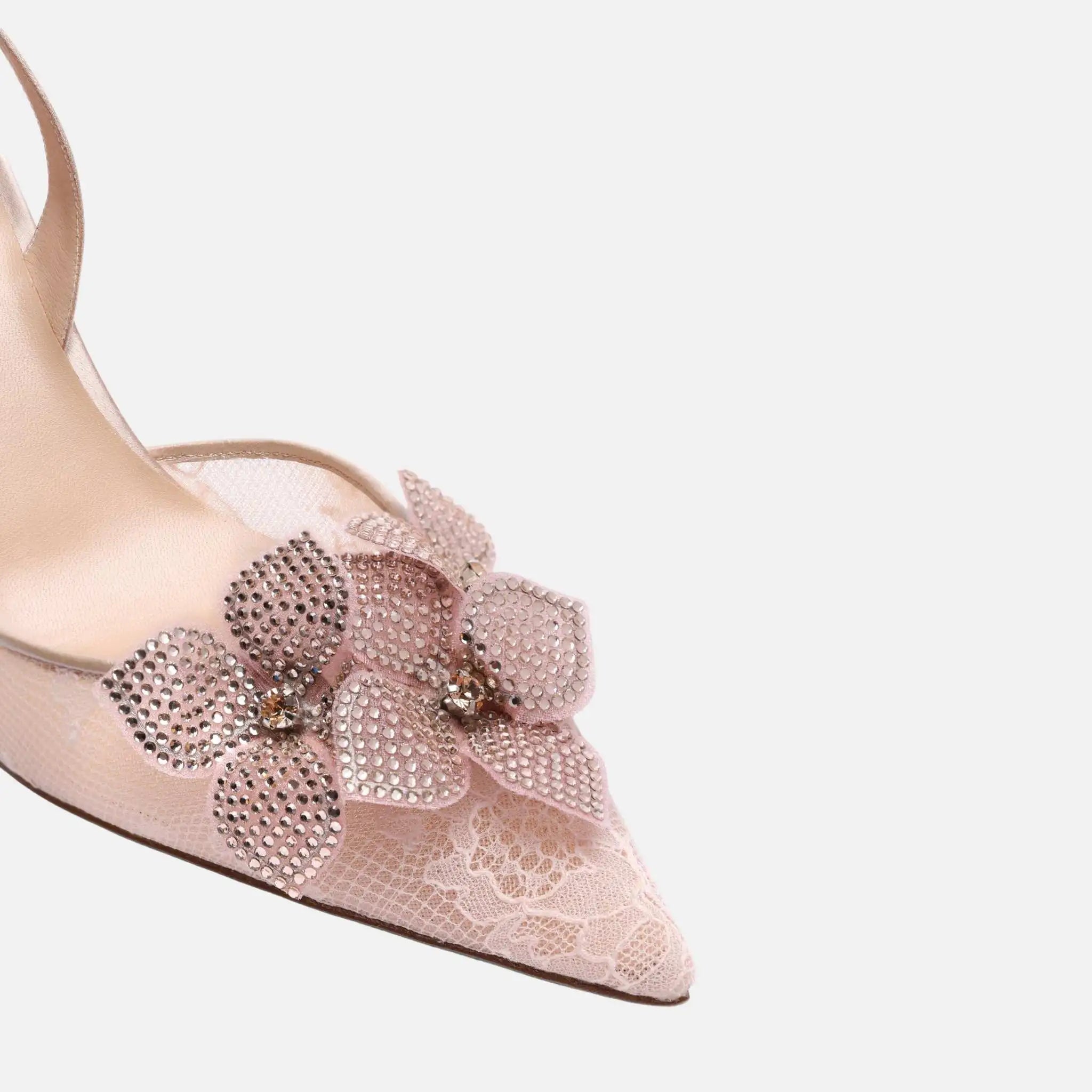 Rene Caovilla Floriane Powder Pink Slingback 80, Close