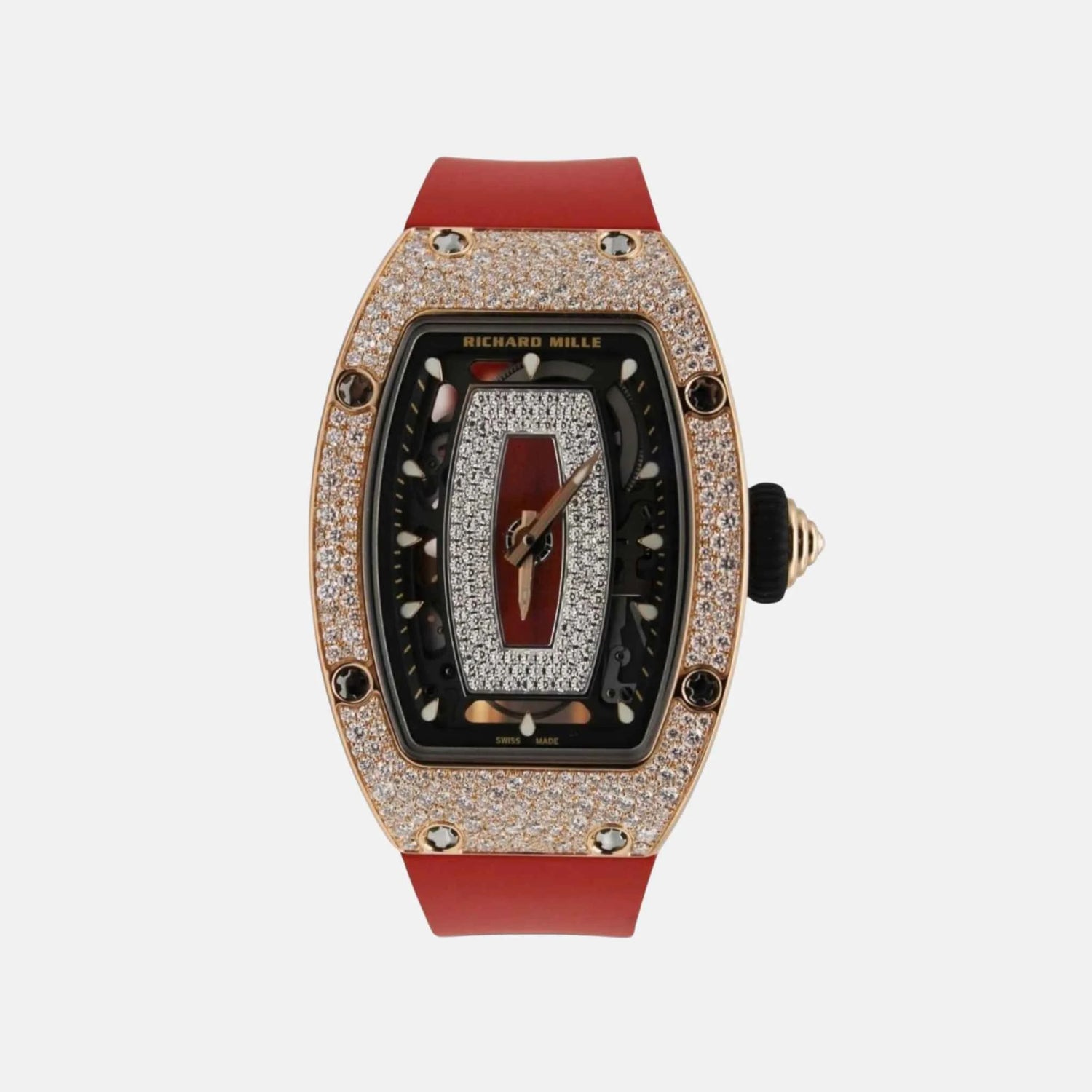 Richard Mille RM07-01 Rose Gold Snow Diamonds Red Lip