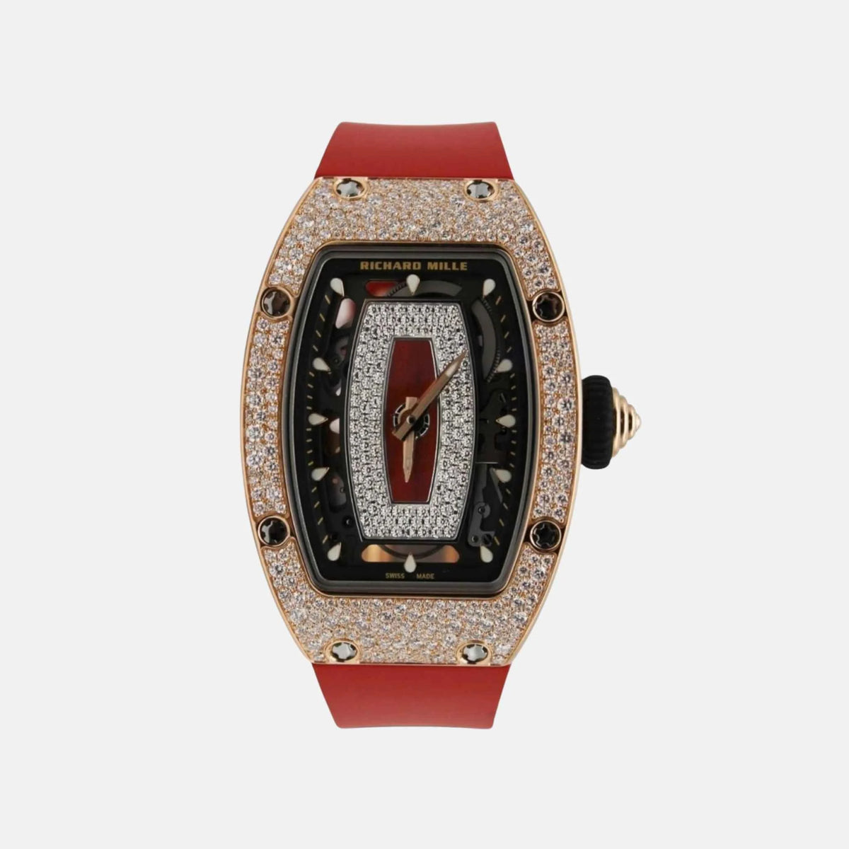 RM07-01 Rose Gold Snow Diamonds Red Lip