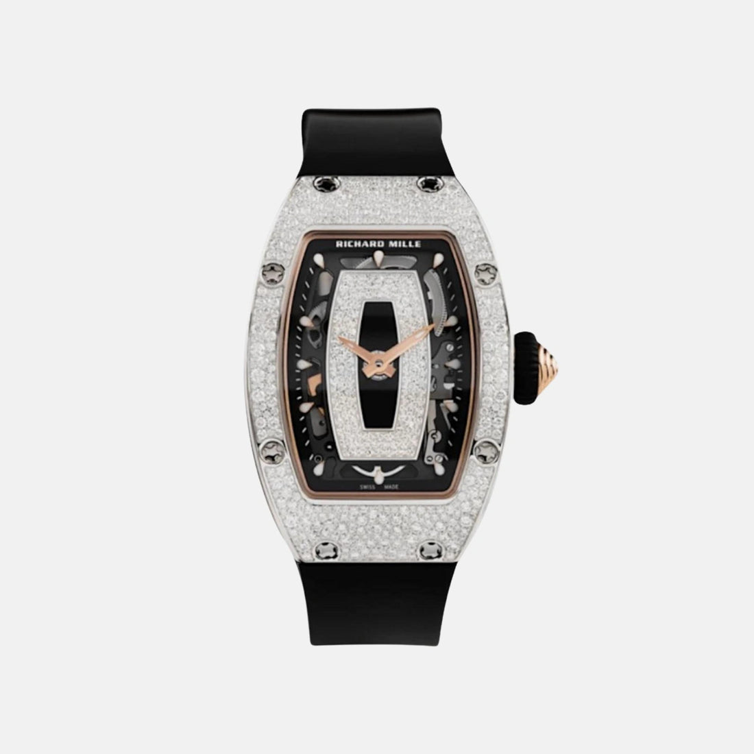 Richard Mille RM07-01 Ladies White Gold Onyx Snow Diamond Set