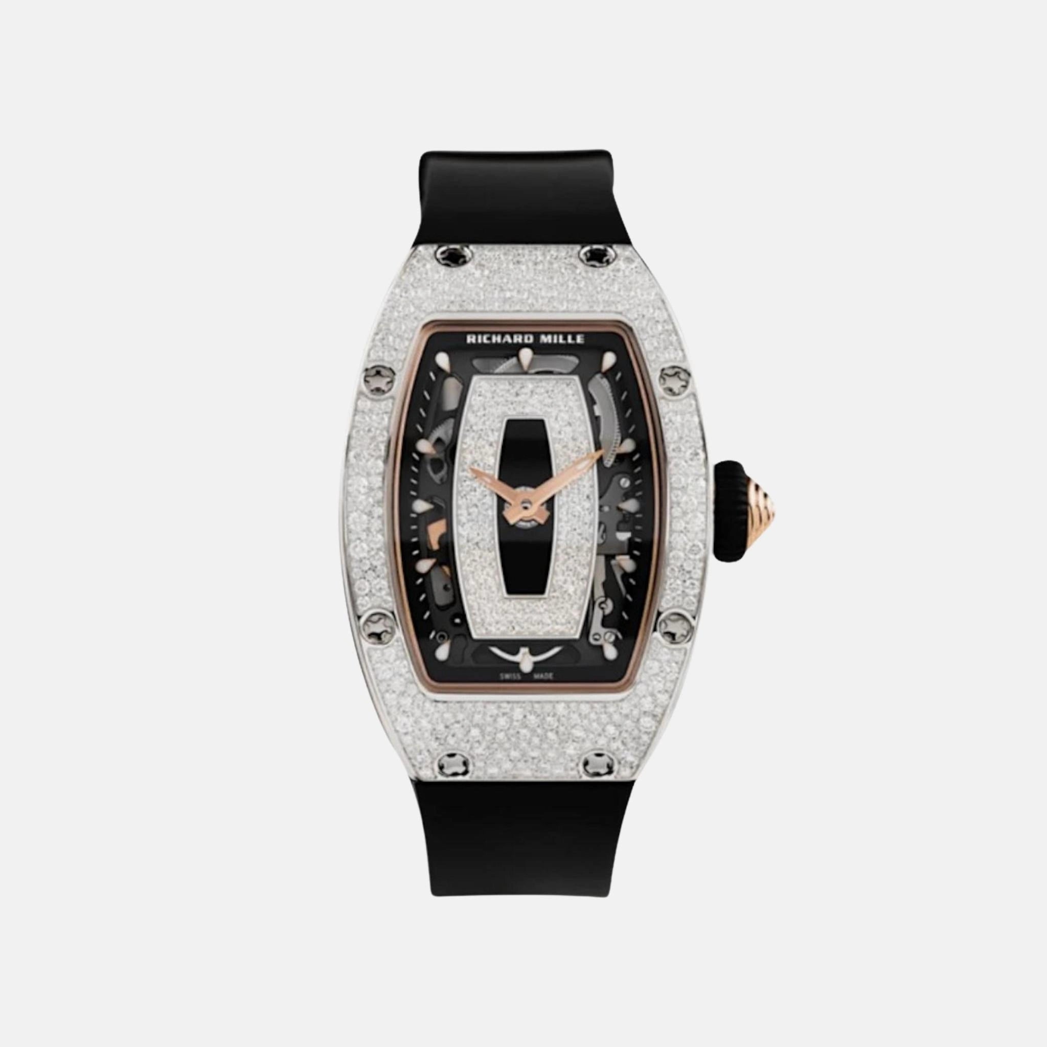 Richard Mille RM07-01 Ladies White Gold Onyx Snow Diamond Set
