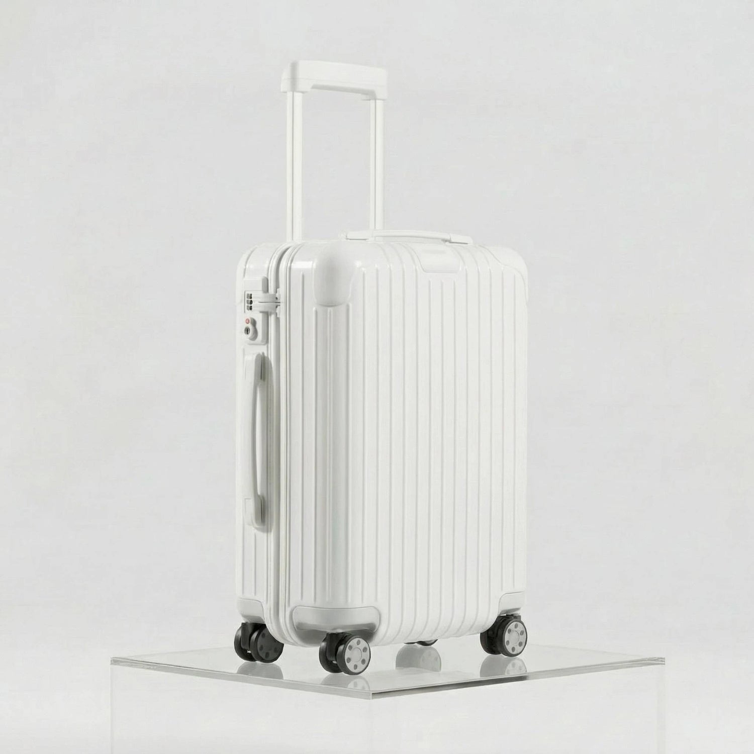 Rimowa Essential Cabin S, Gloss White, Side, Studio