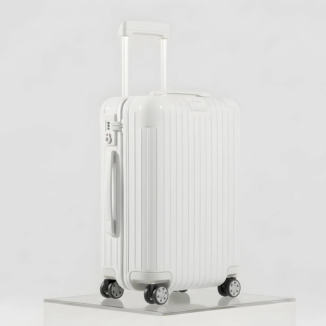 Rimowa Essential Cabin S, Gloss White, Side, Studio