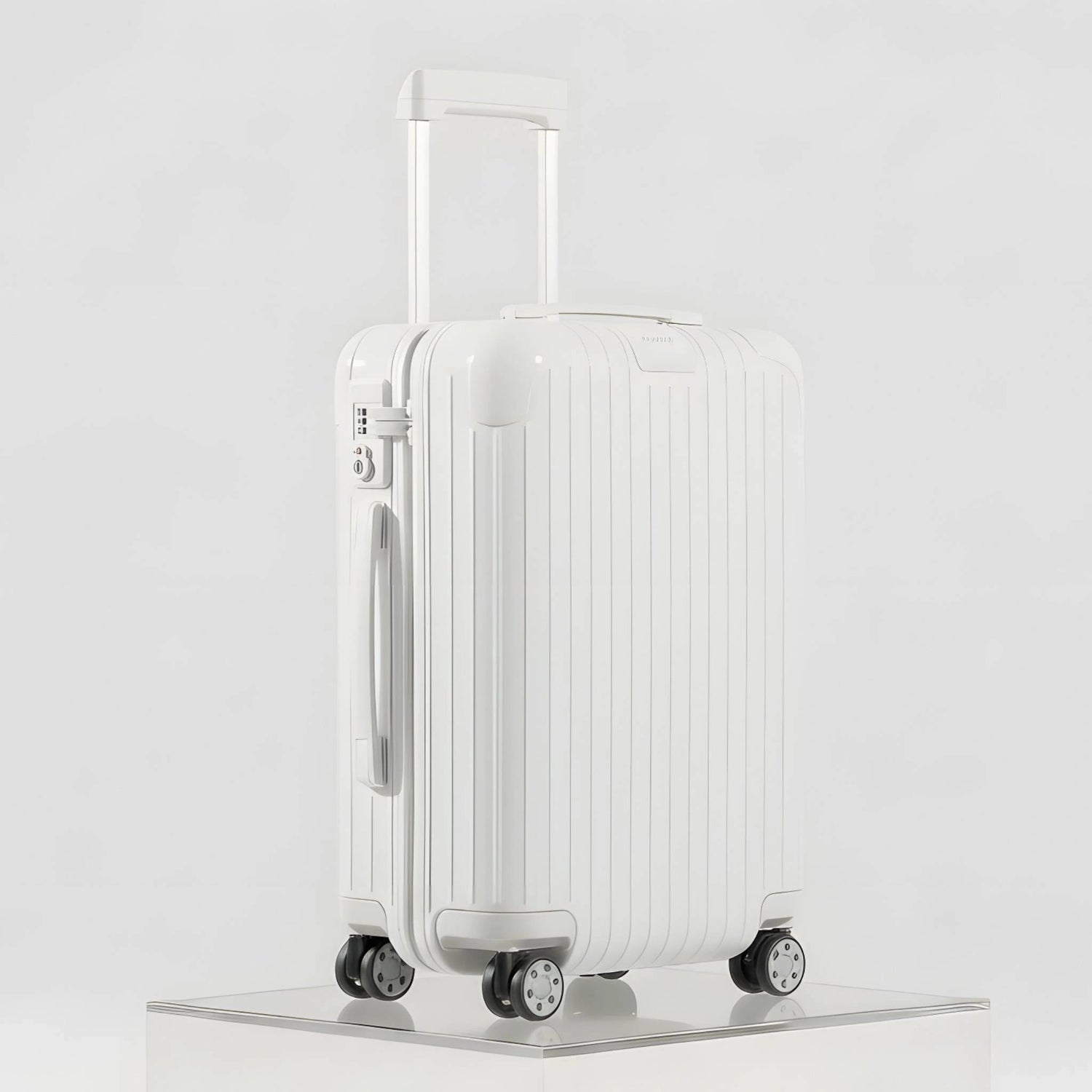 Rimowa Essential Cabin S, Gloss White, Side, Studio