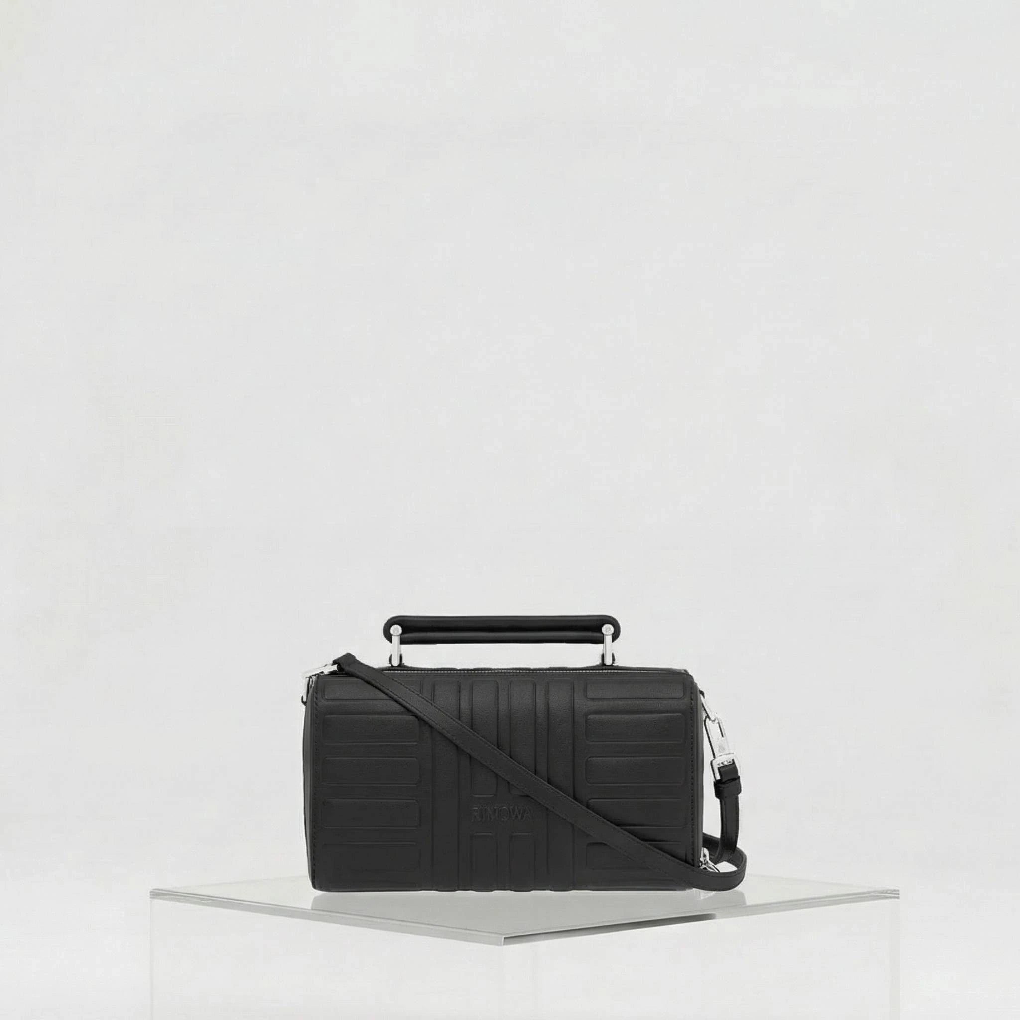 Rimowa Groove Leather Cross Body Bag Small, Black, Front, Studio