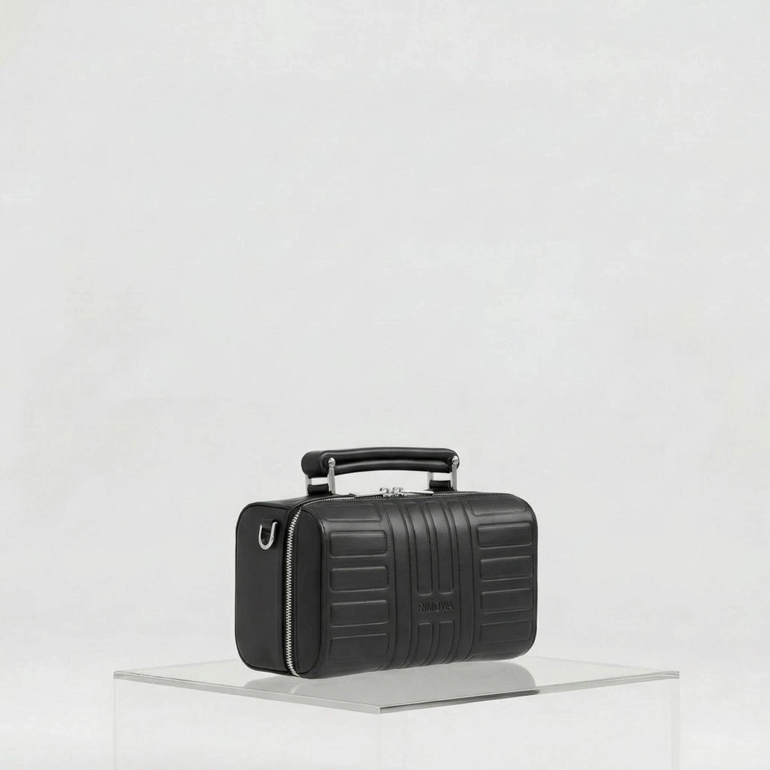 Rimowa Groove Leather Cross Body Bag Small, Black, Side, Studio