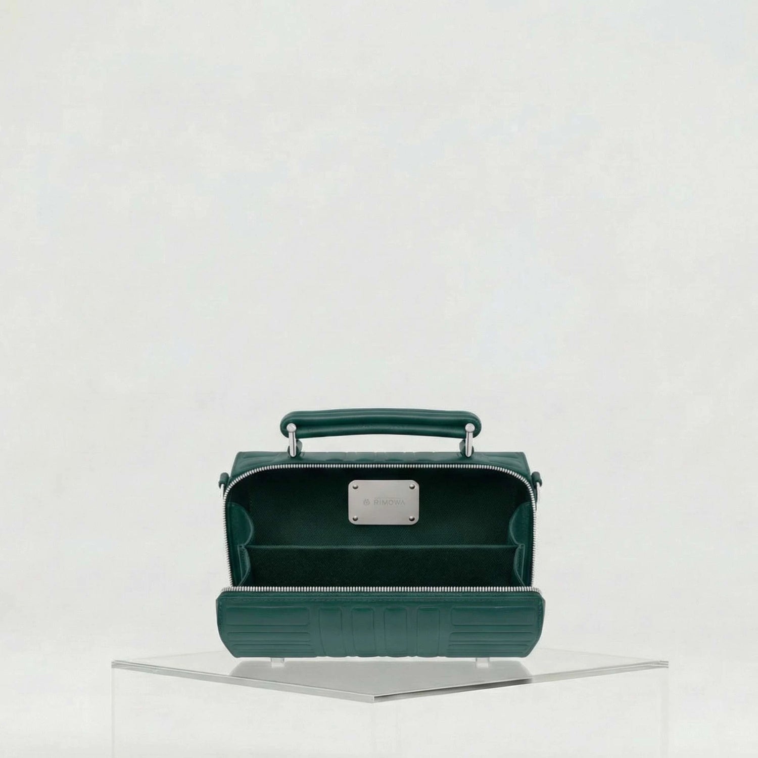 Rimowa Groove Leather Cross Body Bag Small, Green, Inside, Studio