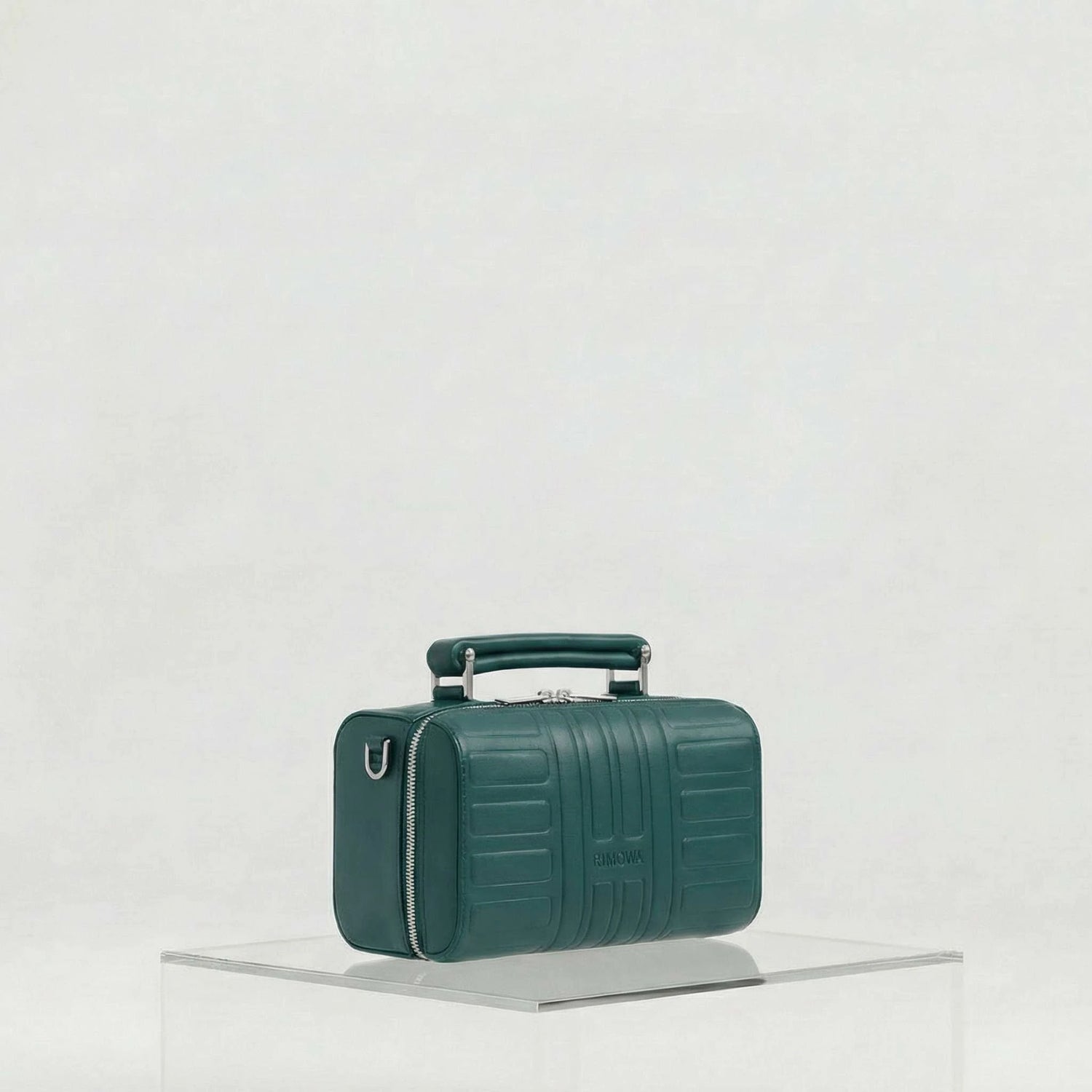 Rimowa Groove Leather Cross Body Bag Small, Green, Side, Studio