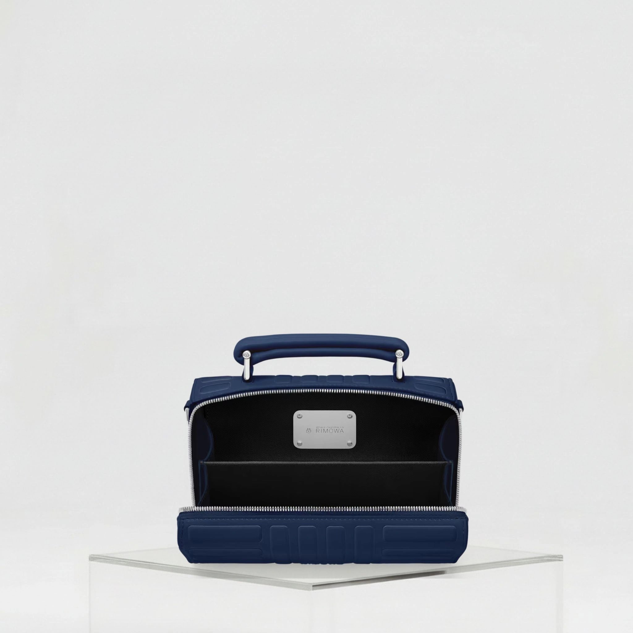 Rimowa Groove Leather Cross Body Bag Small, Ink Blue, Interior