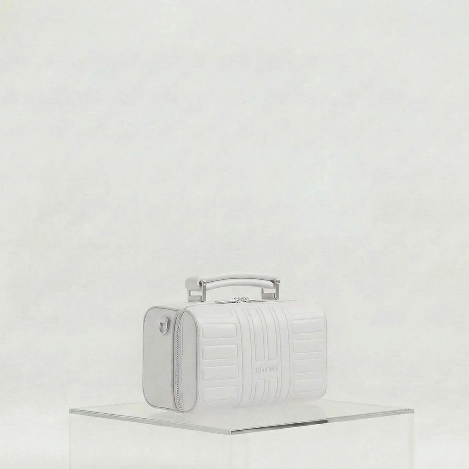 Rimowa Groove Leather Cross Body Bag Small, Silver, Side, Studio