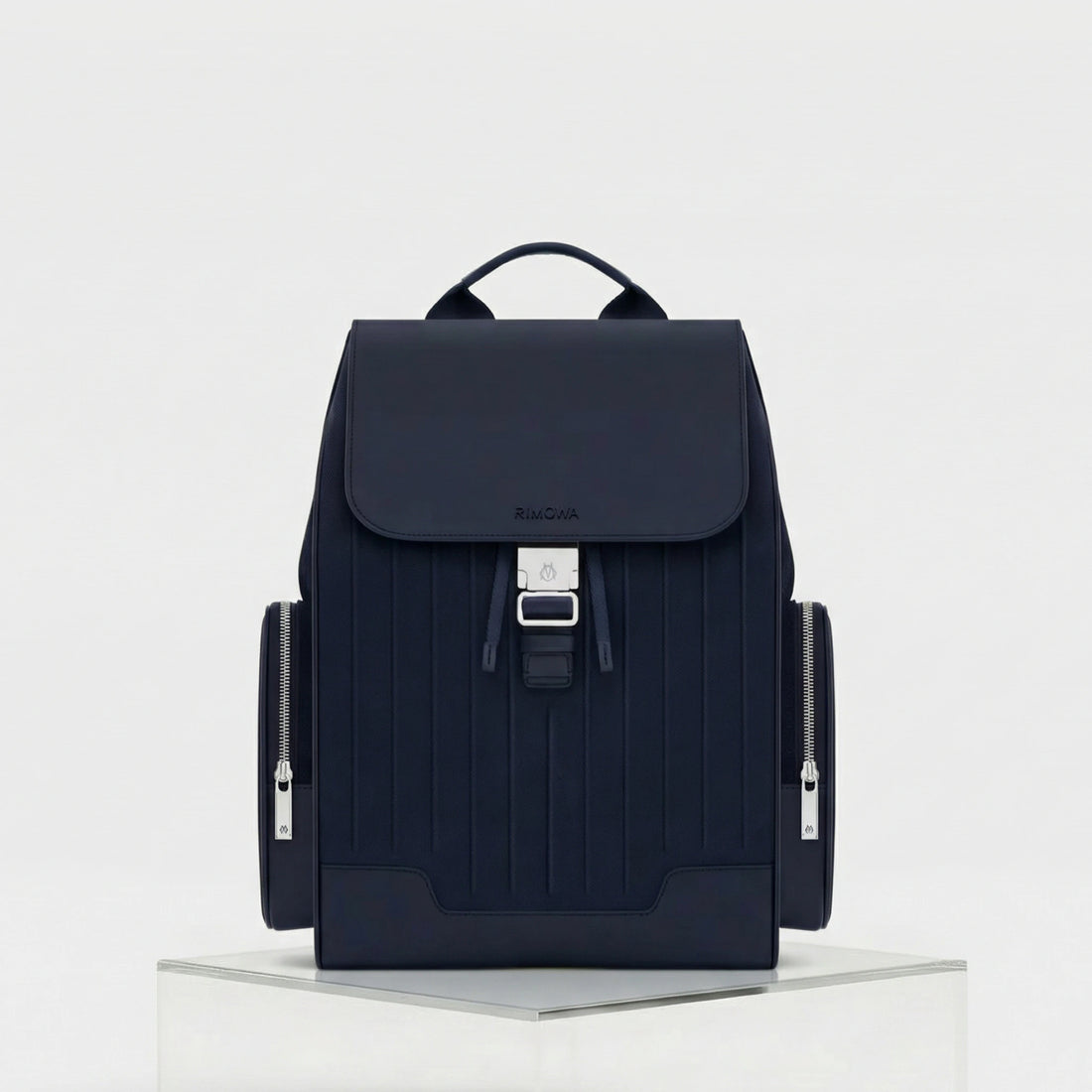 Rimowa Never Still Canvas Flap Backpack Large, Navy Blue, Front