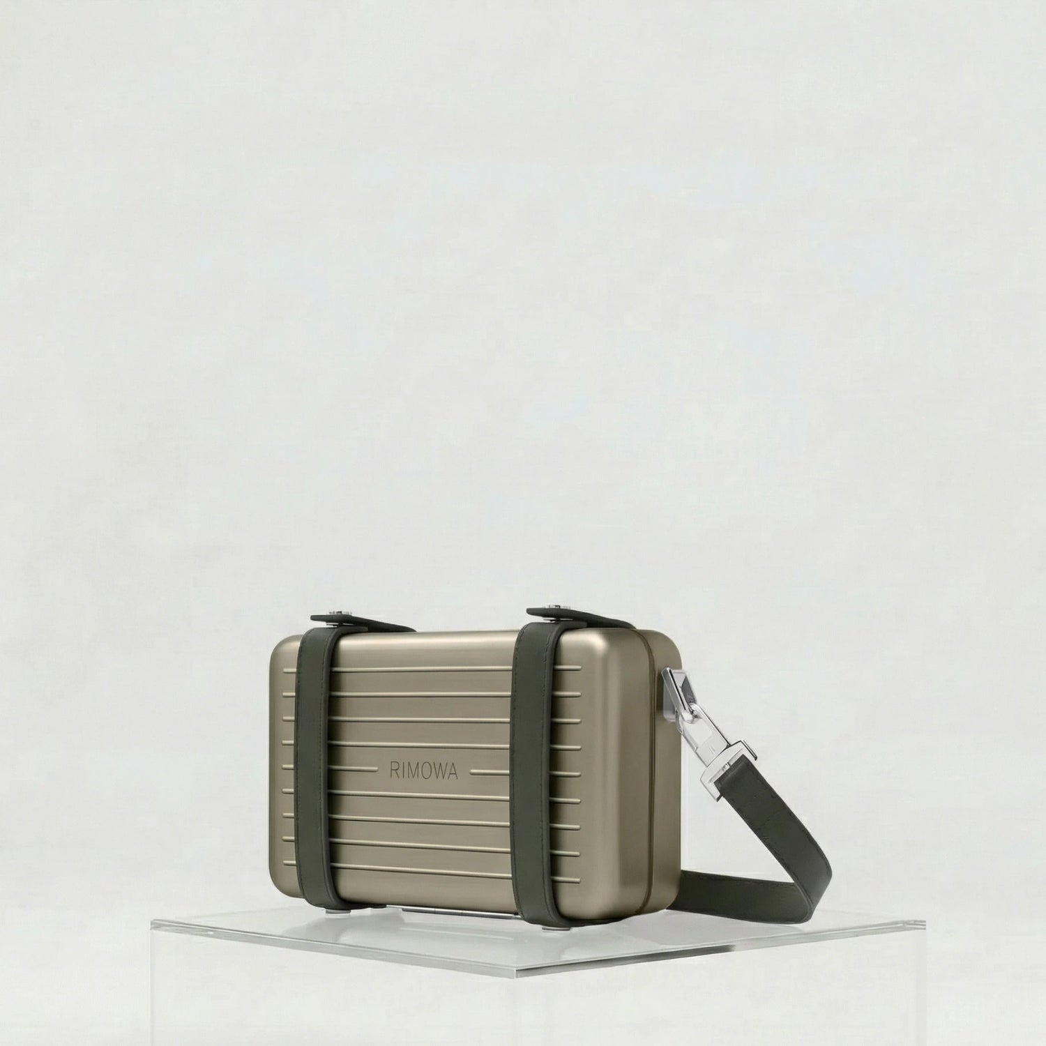 Rimowa Personal Aluminium Cross-Body Bag, Titanium, Front
