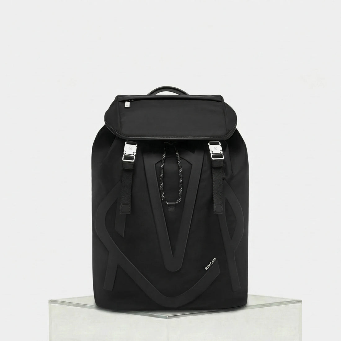 Rimowa Signature Nylon Flap Backpack Large, Black, Front