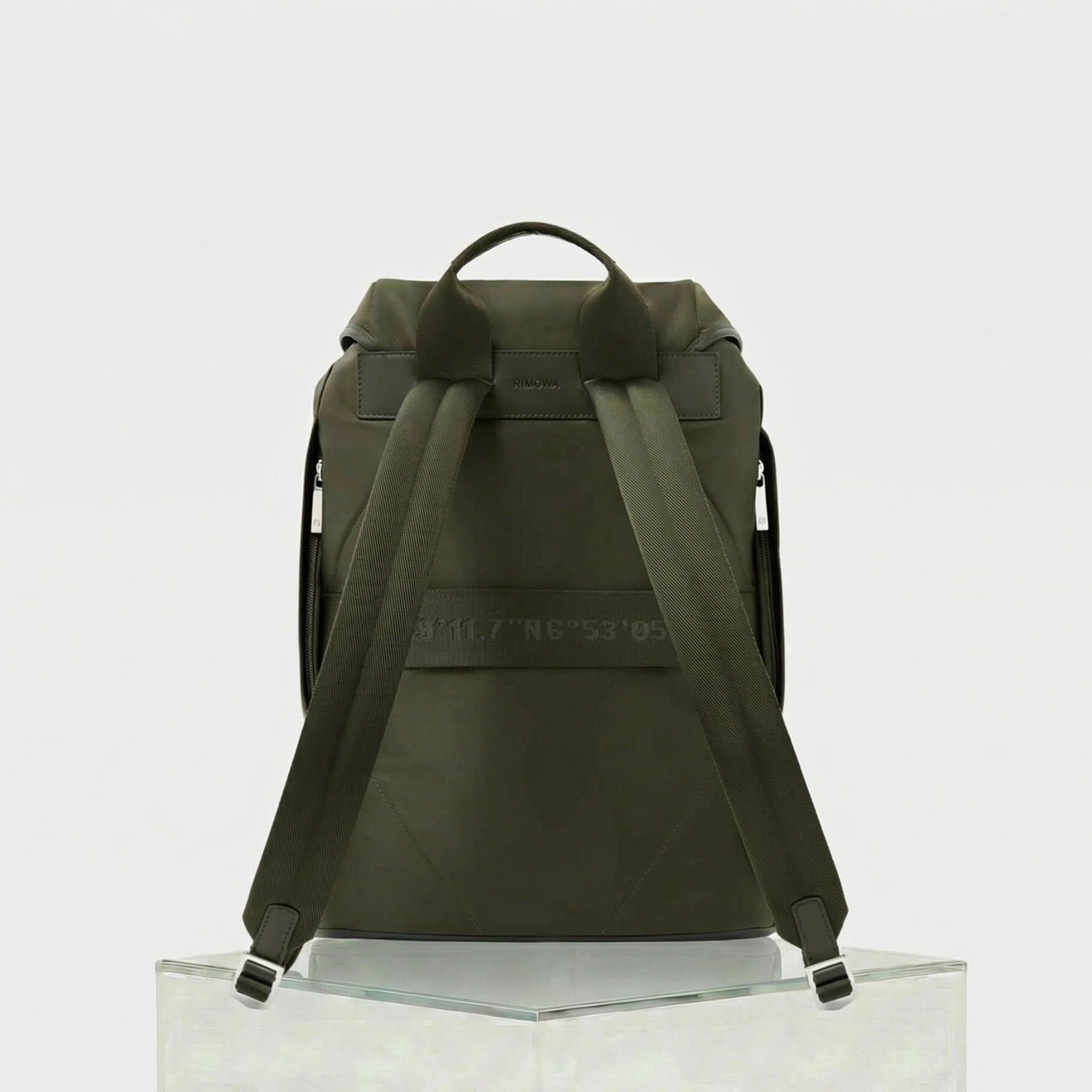 Rimowa Signature Nylon Flap Backpack Large Khaki, Green, Back