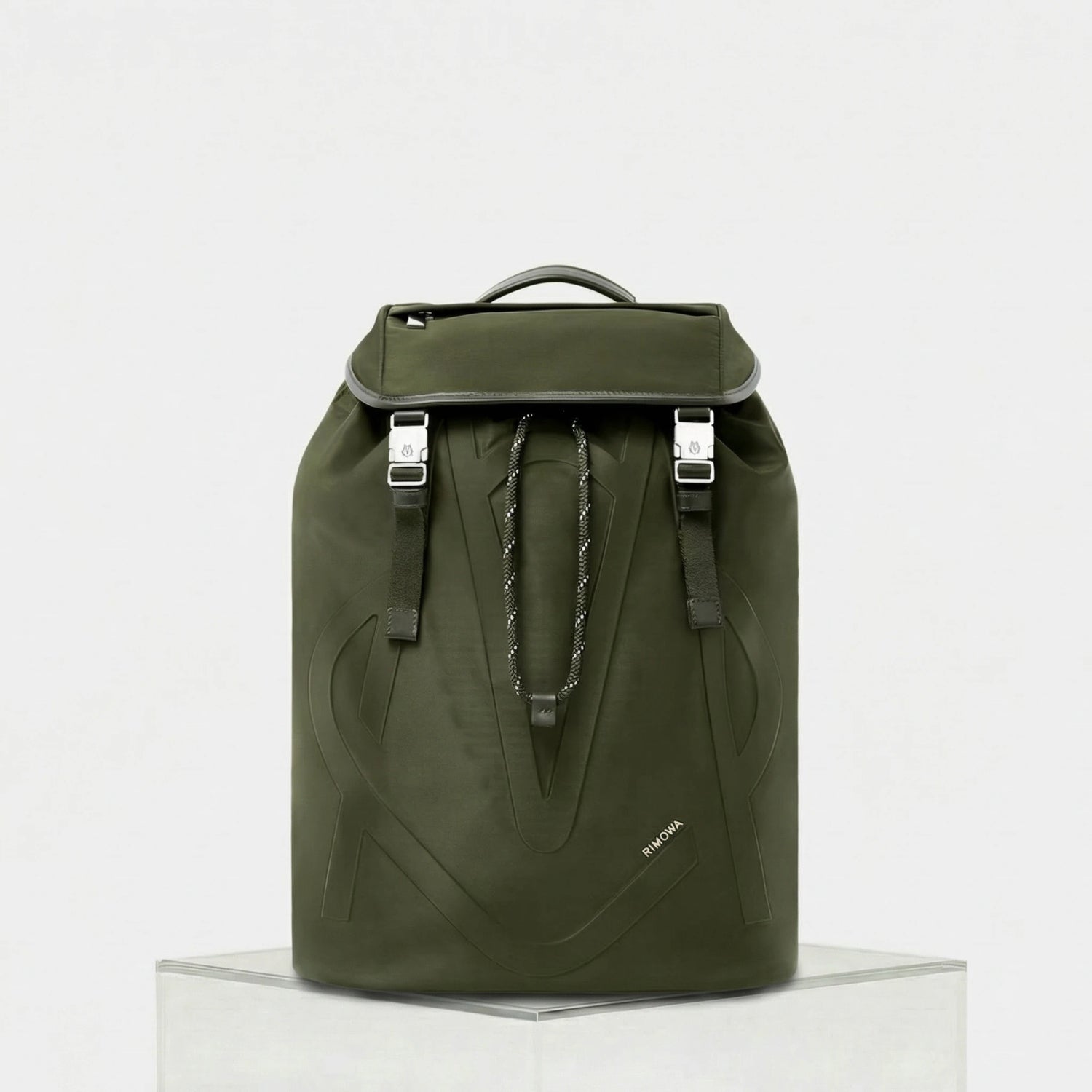 Rimowa Signature Nylon Flap Backpack Large Khaki, Green, Front