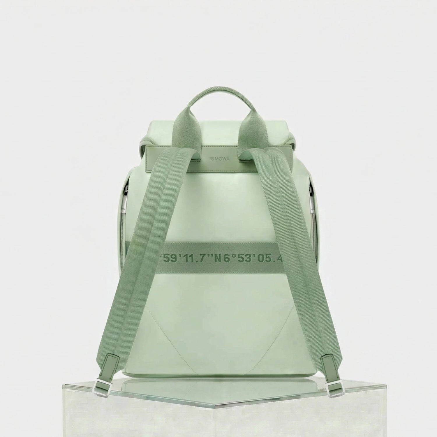 Rimowa Signature Nylon Flap Backpack Large, Mint Green, Back