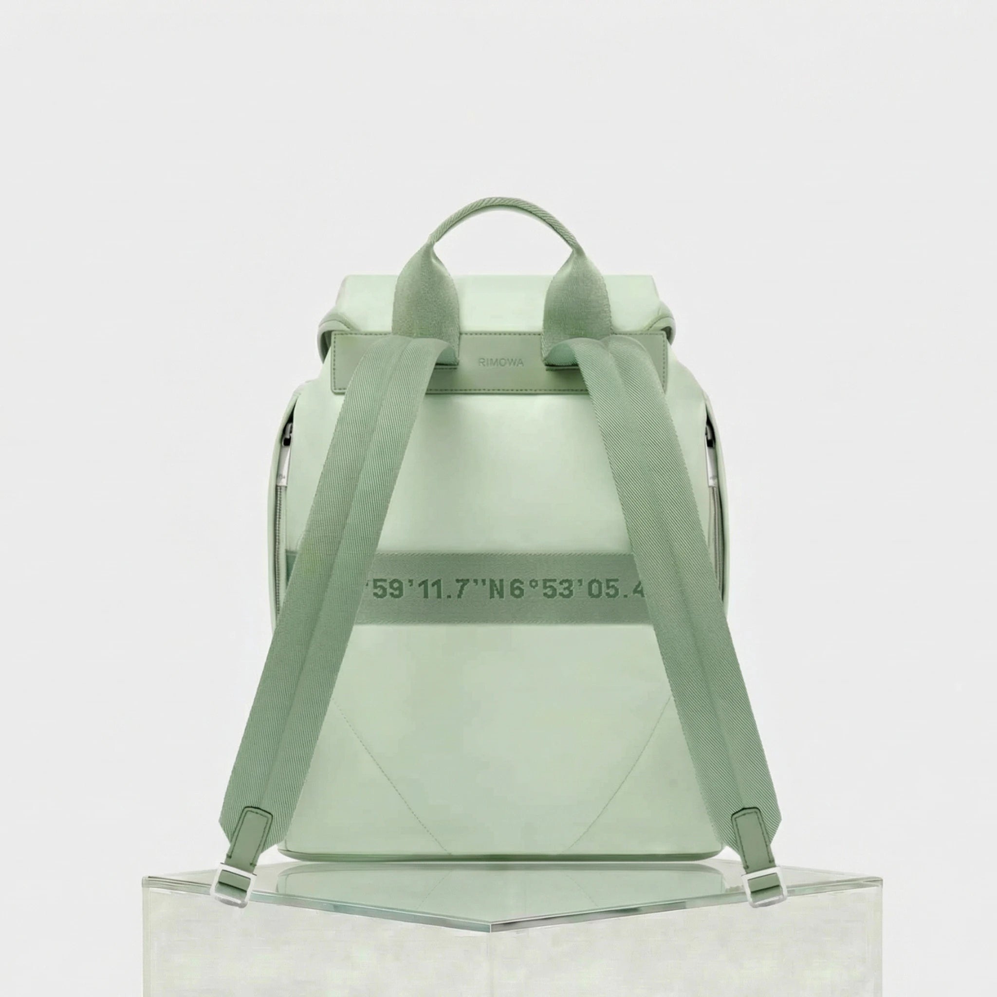 Rimowa Signature Nylon Flap Backpack Large, Mint Green, Back