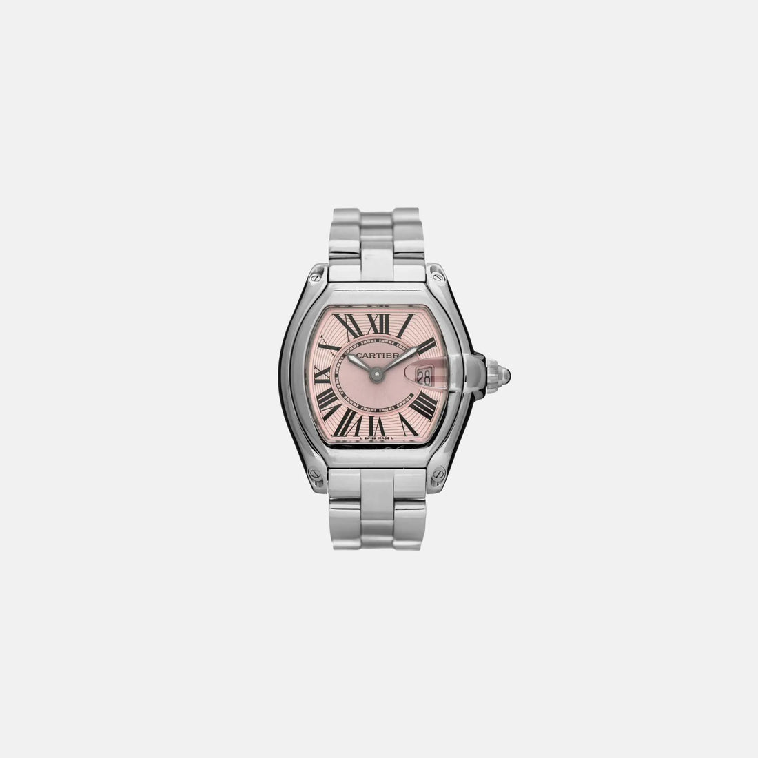 Cartier Roadster Pink Dial Stainless Steel Quartz 36mm 2675, Front