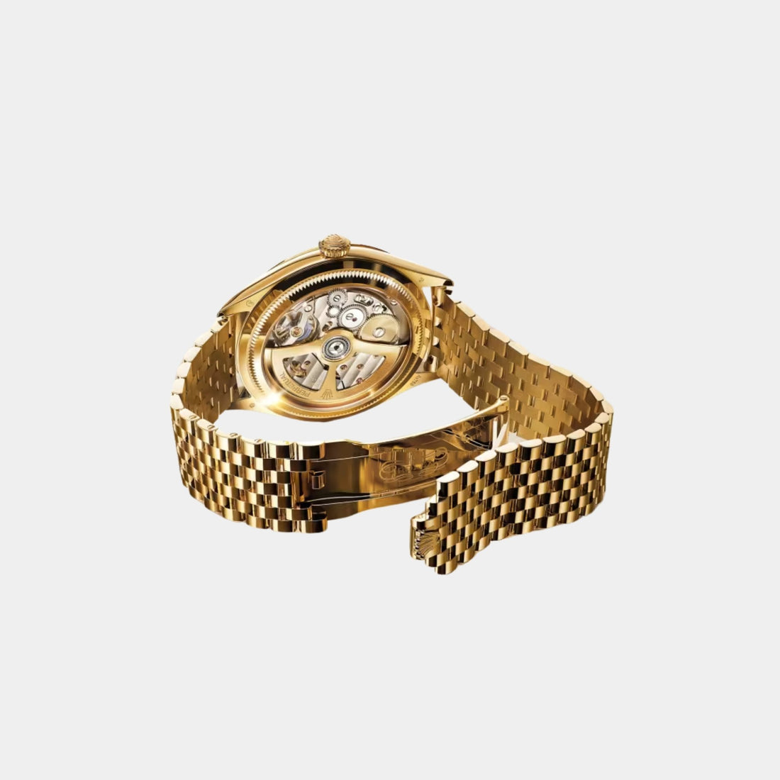 Rolex 1908 من الذهب الأصفر، أبيض مكثف، رقم المرجع 52508-0008، من الخلف