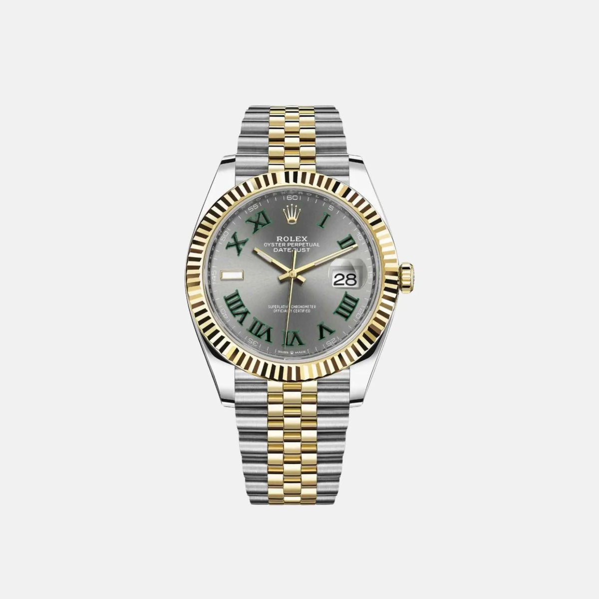 ساعة Rolex Datejust 41 Ref. 126333 SLGRJ بقرص Roman أخضر Slate Jubilee