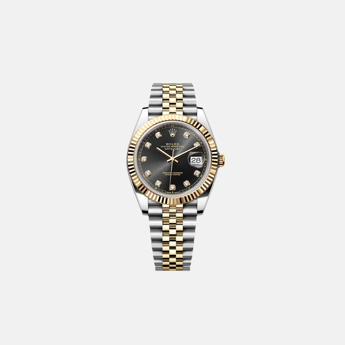 ساعة Rolex Datejust 41 للرجال مرصعة بالألماس الأسود 126333