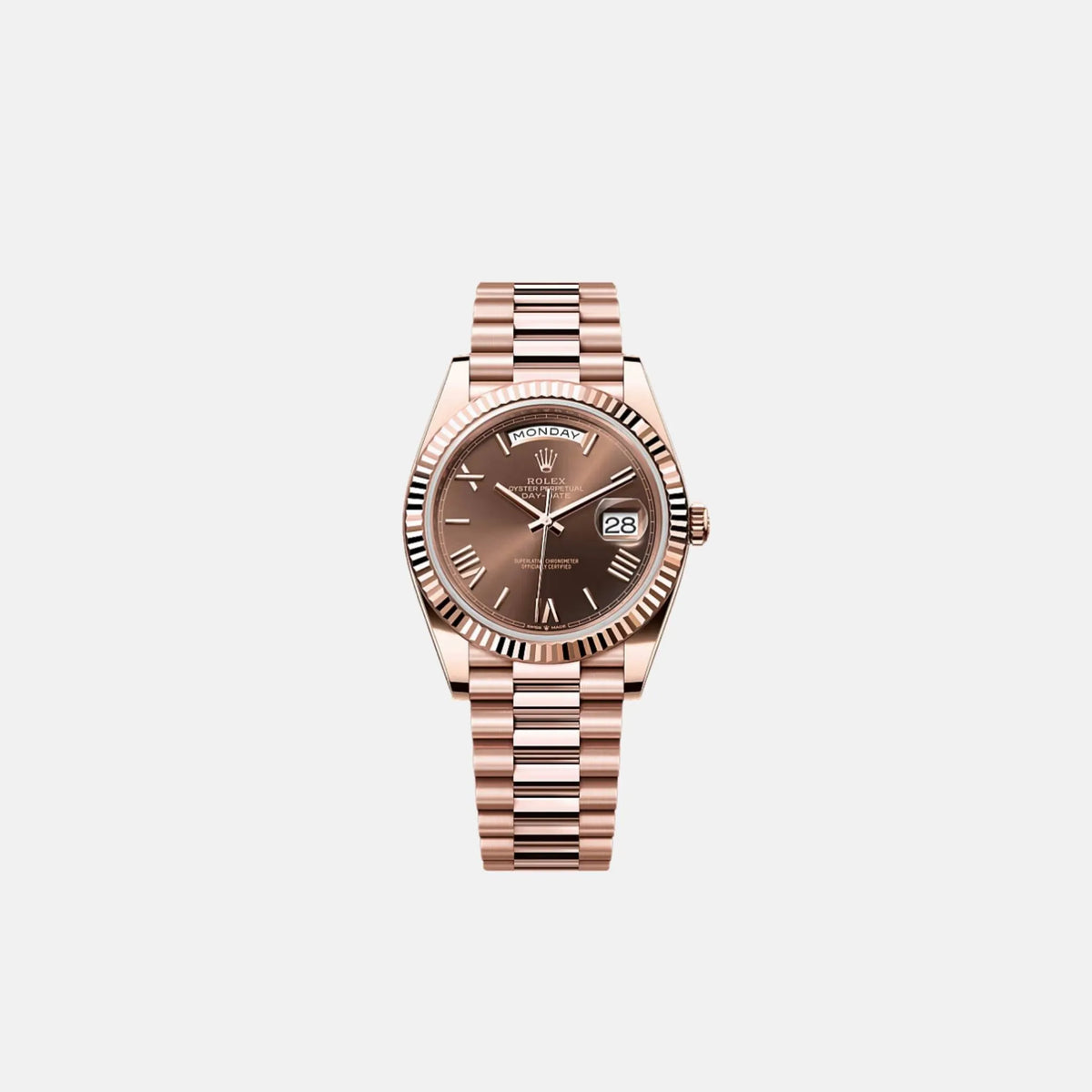 ساعة Rolex Day-Date 40 Ref. 228235-0002 من الذهب الوردي مع سوار Oyster