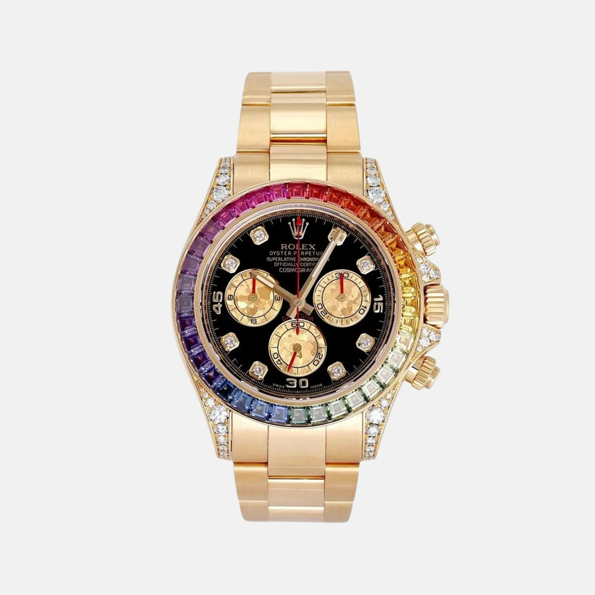 Daytona 116598RBOW Rainbow Yellow Gold Sapphire Bezel