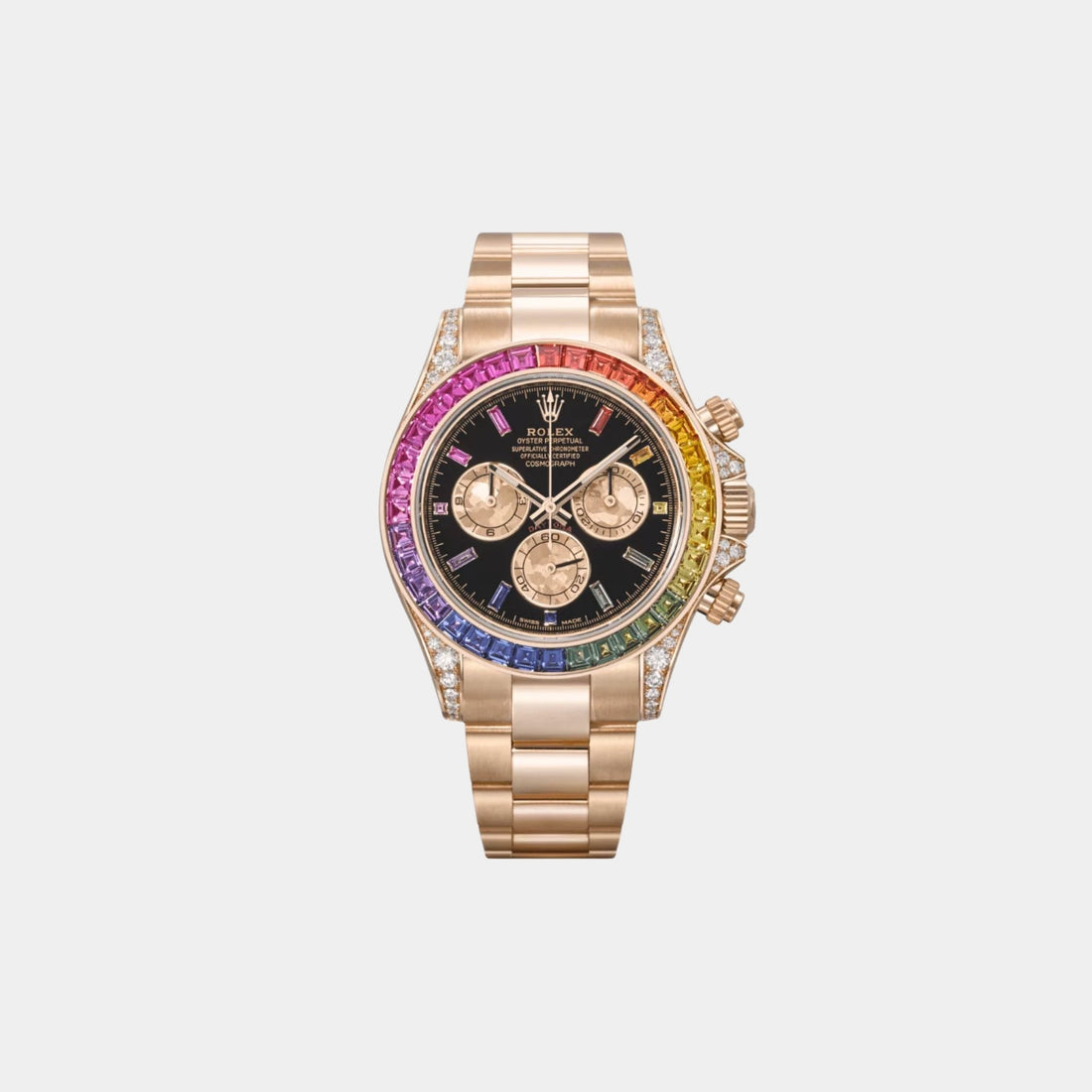 Rolex Daytona 116598RBOW Rainbow Yellow Gold Sapphire Bezel