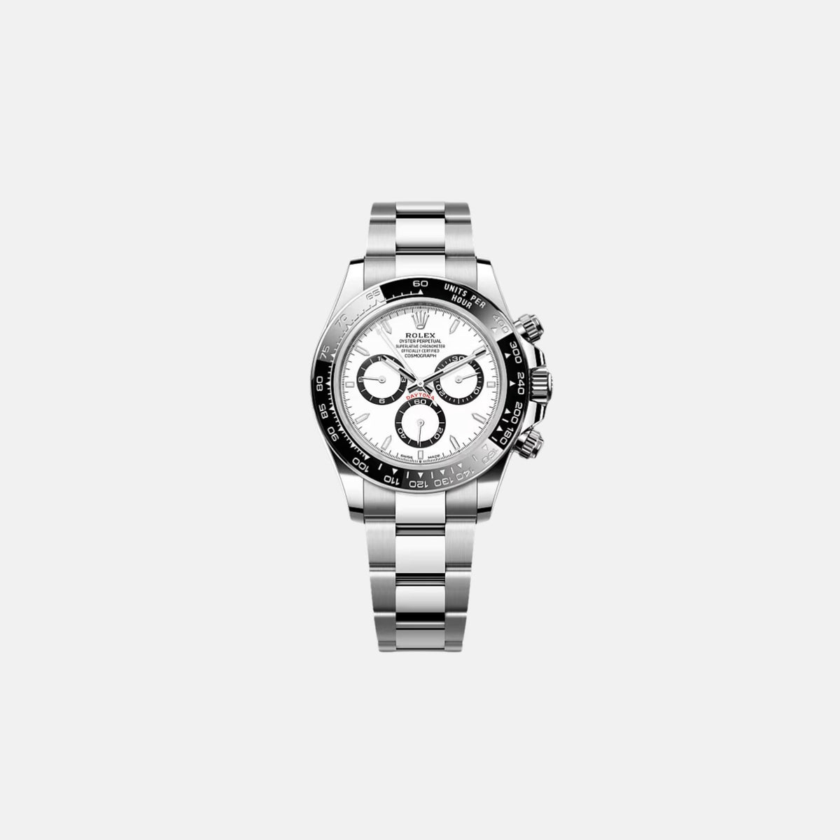 ساعة Rolex Daytona Ref. 126500LN-0001 من فولاذ بقرص أبيض Panda Index