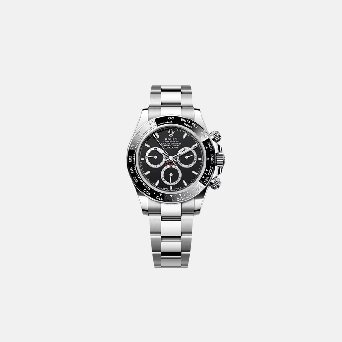 Rolex Daytona 126500LN-0002 Oystersteel Black Dial Counter Rings, Front