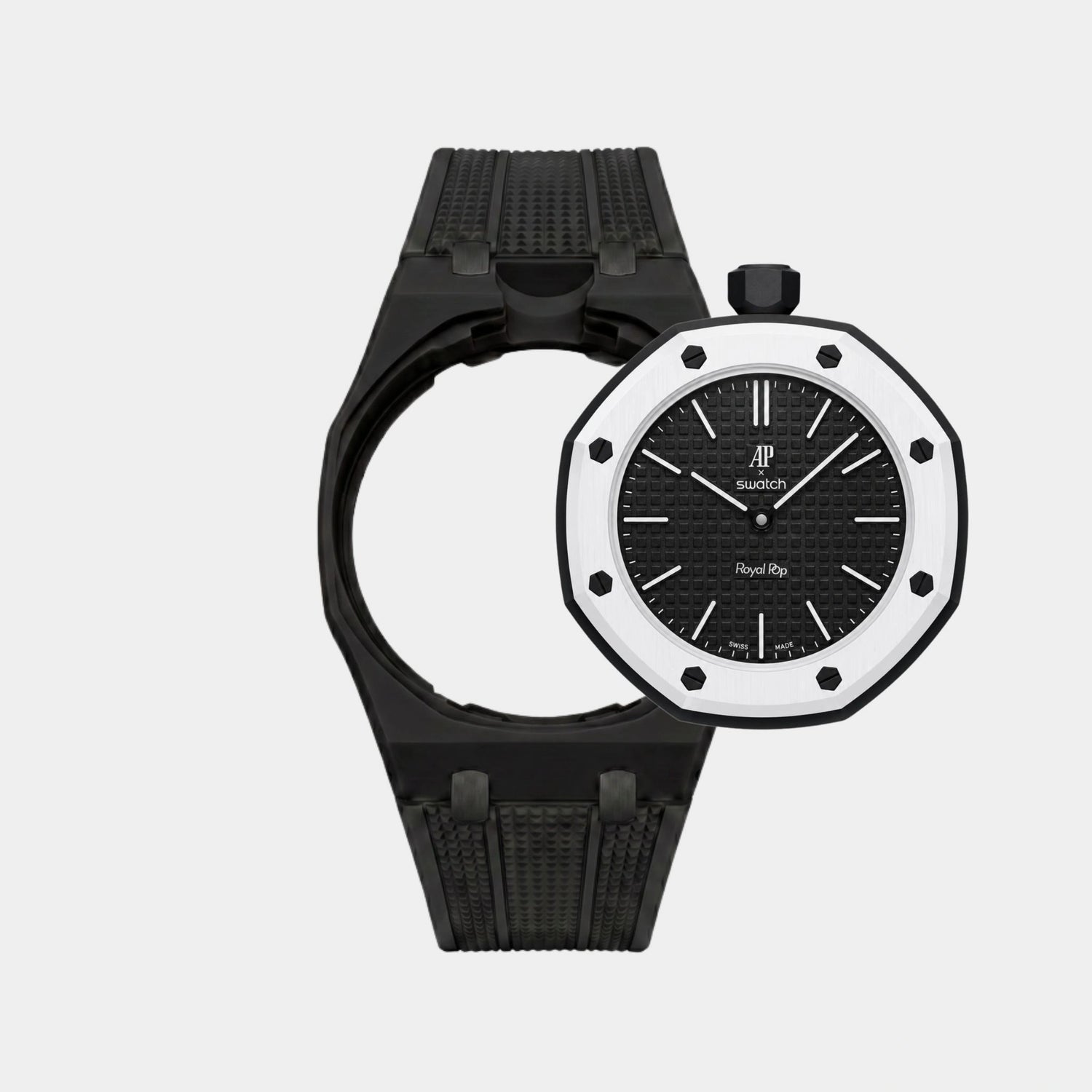 Royal Pop Bracelet, Black, Rubber, Dial