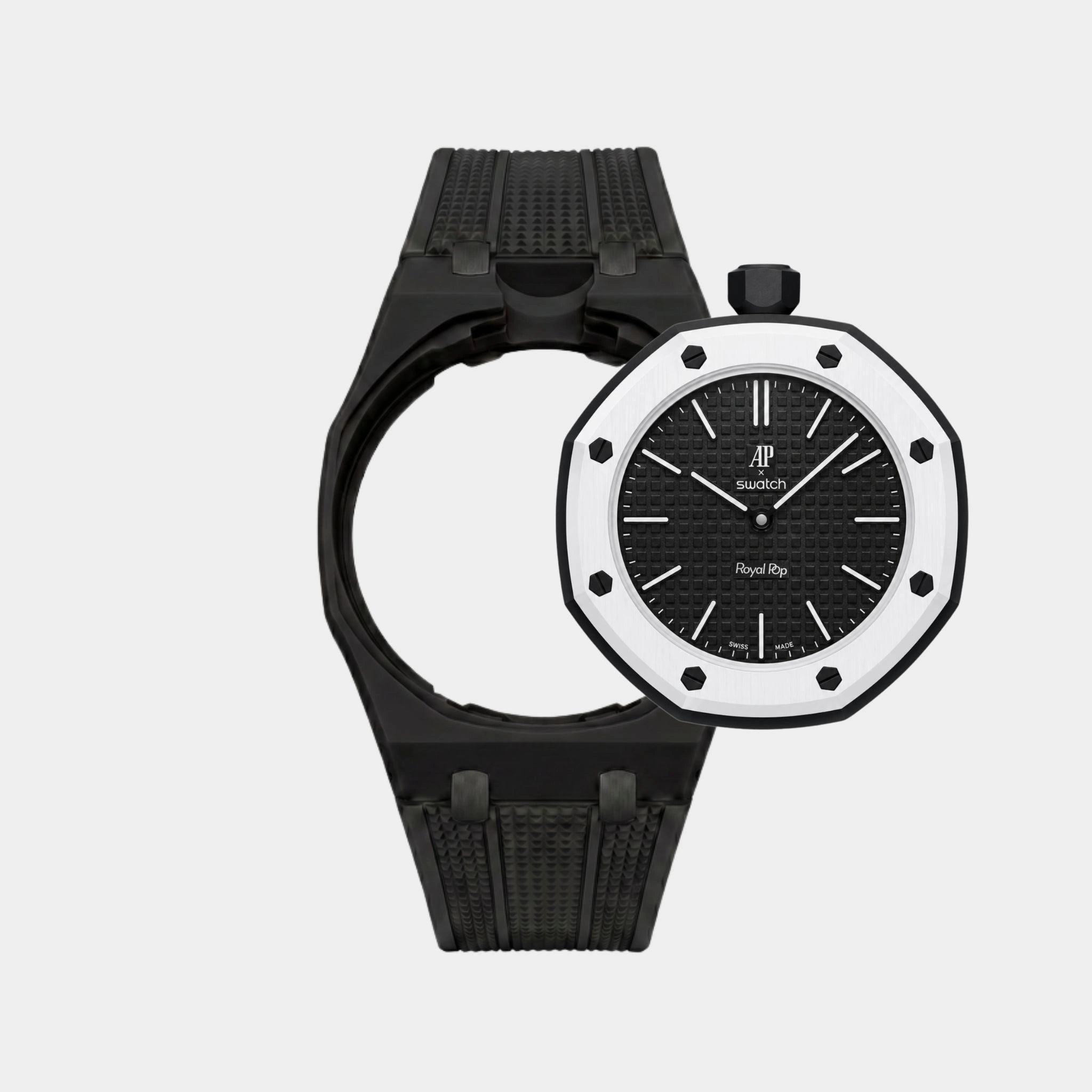 Royal Pop Bracelet, Black, Rubber, Dial