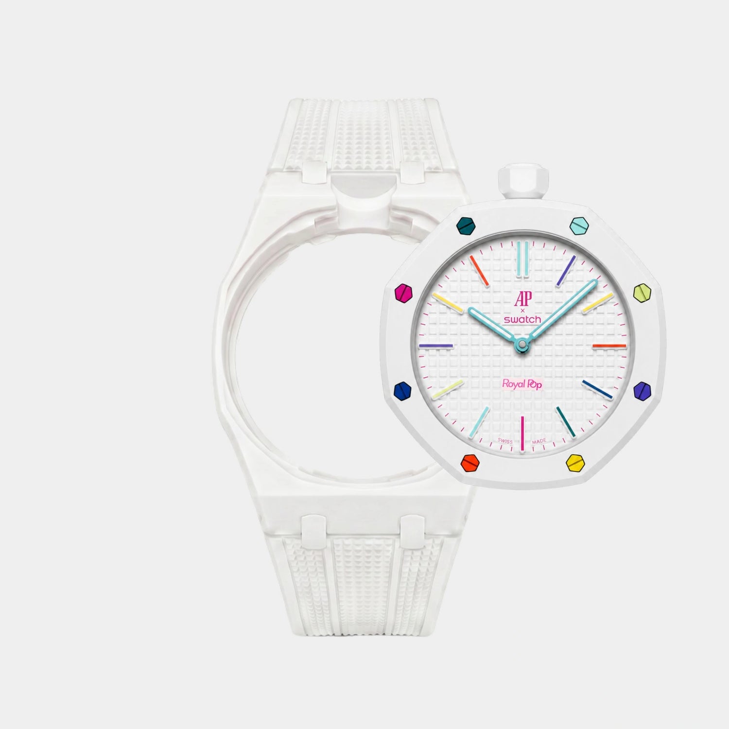 Royal Pop Bracelet, White, Rubber, Dial