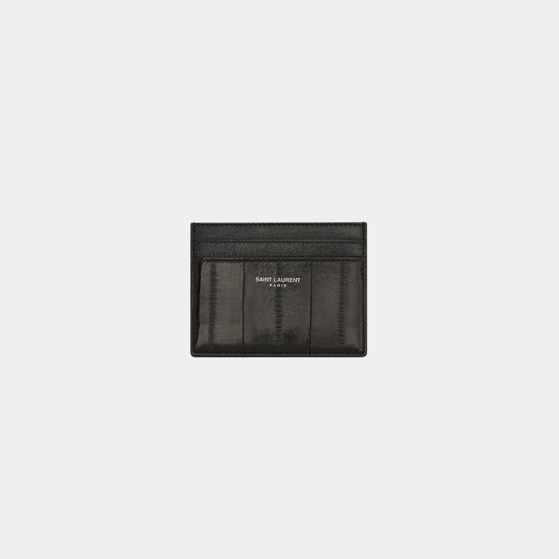 Saint Laurent Paris Card Case In Burnt Brown Eel, Front