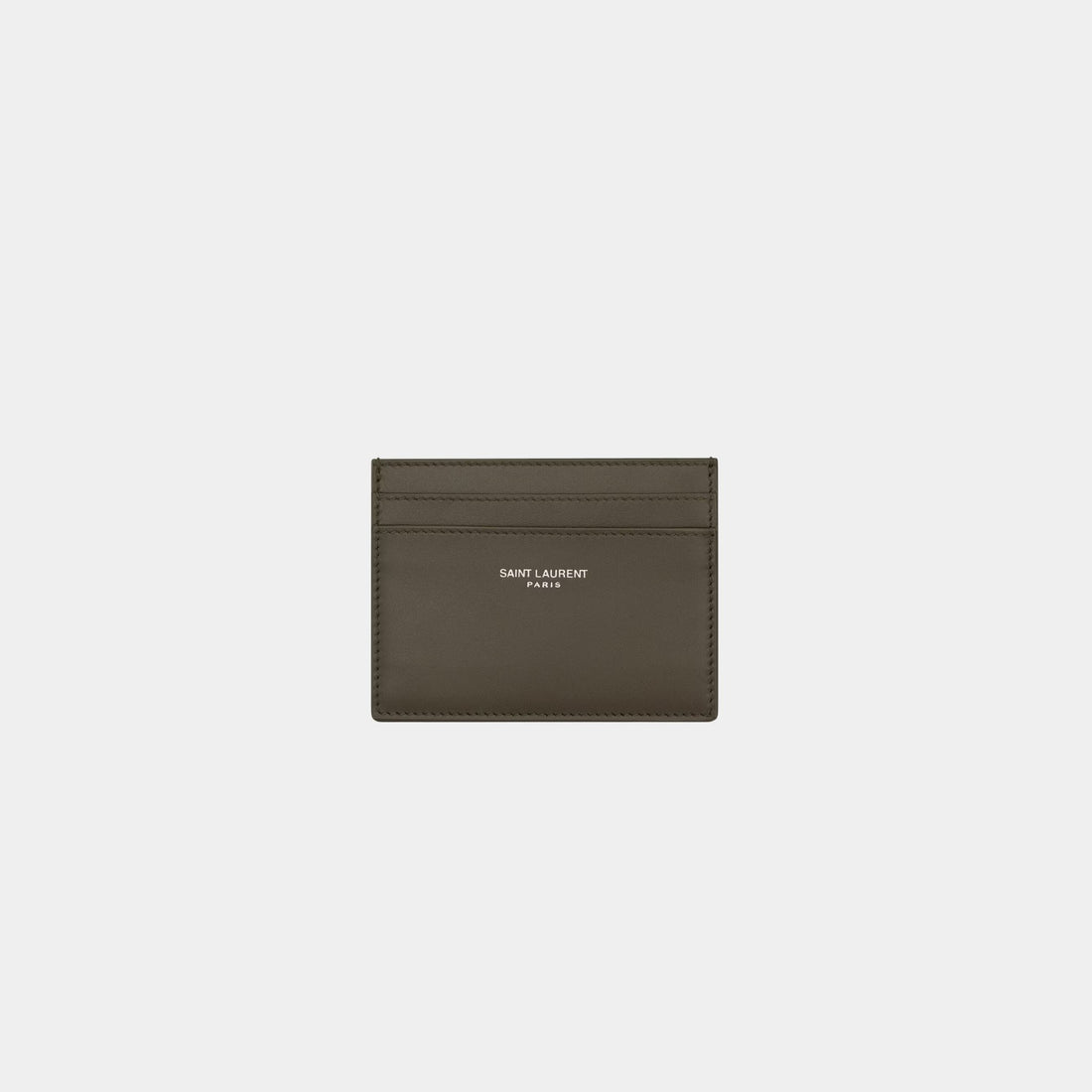 Saint Laurent Paris Card Case Smooth Light Musk Leather, Front