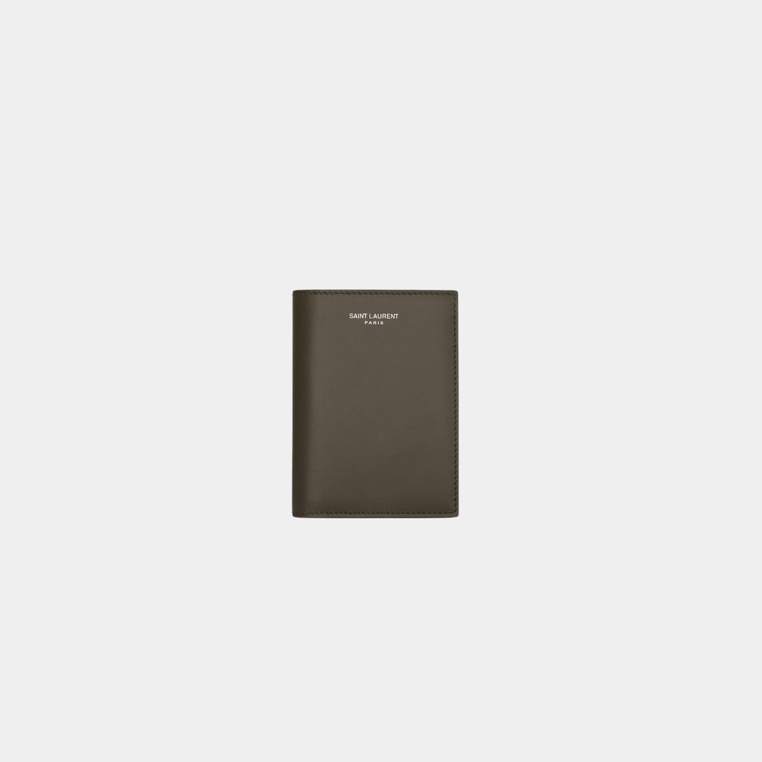 Saint Laurent Paris Credit Card Wallet Smooth Light Musk Leather, Front