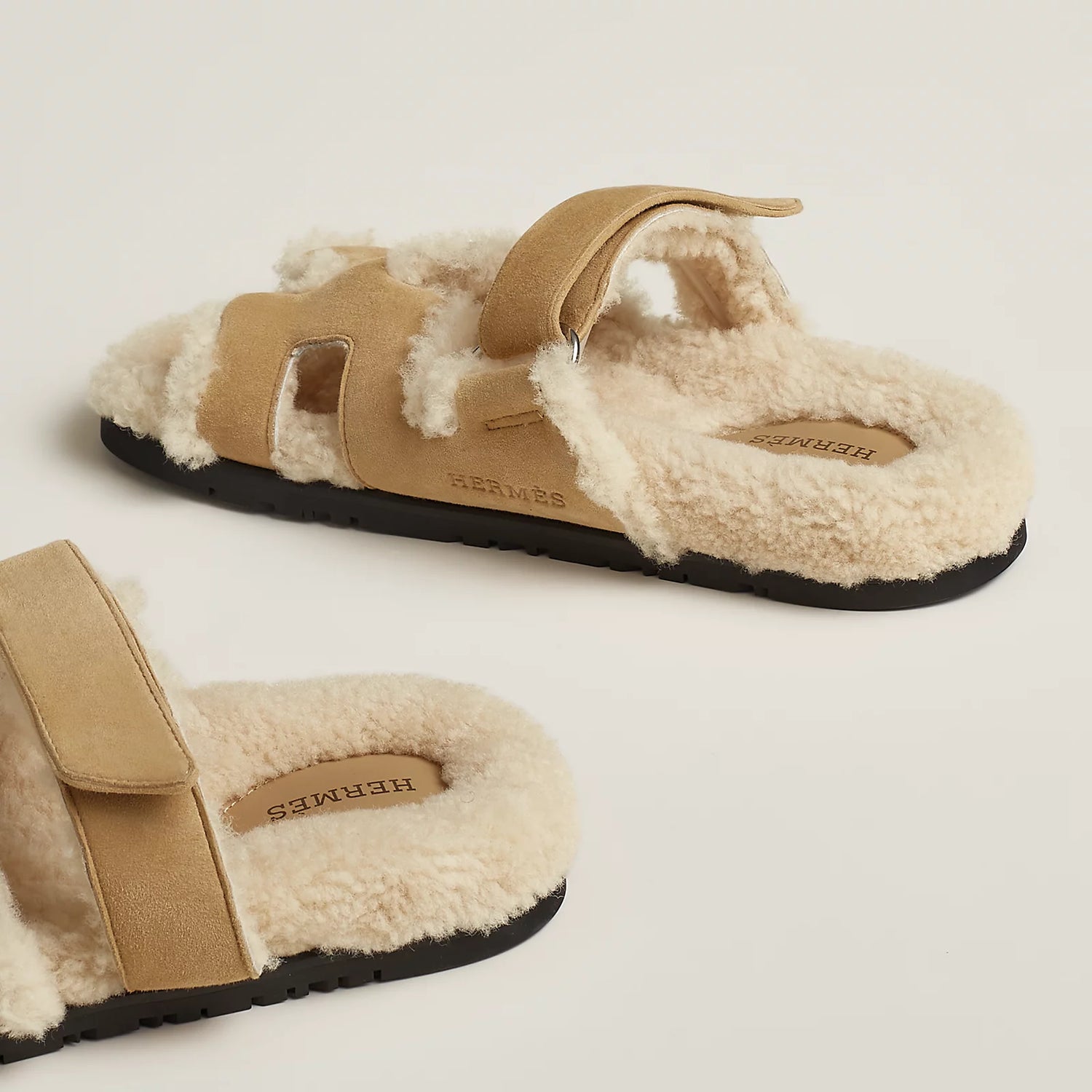 Chypre Sandal - Beige Fur