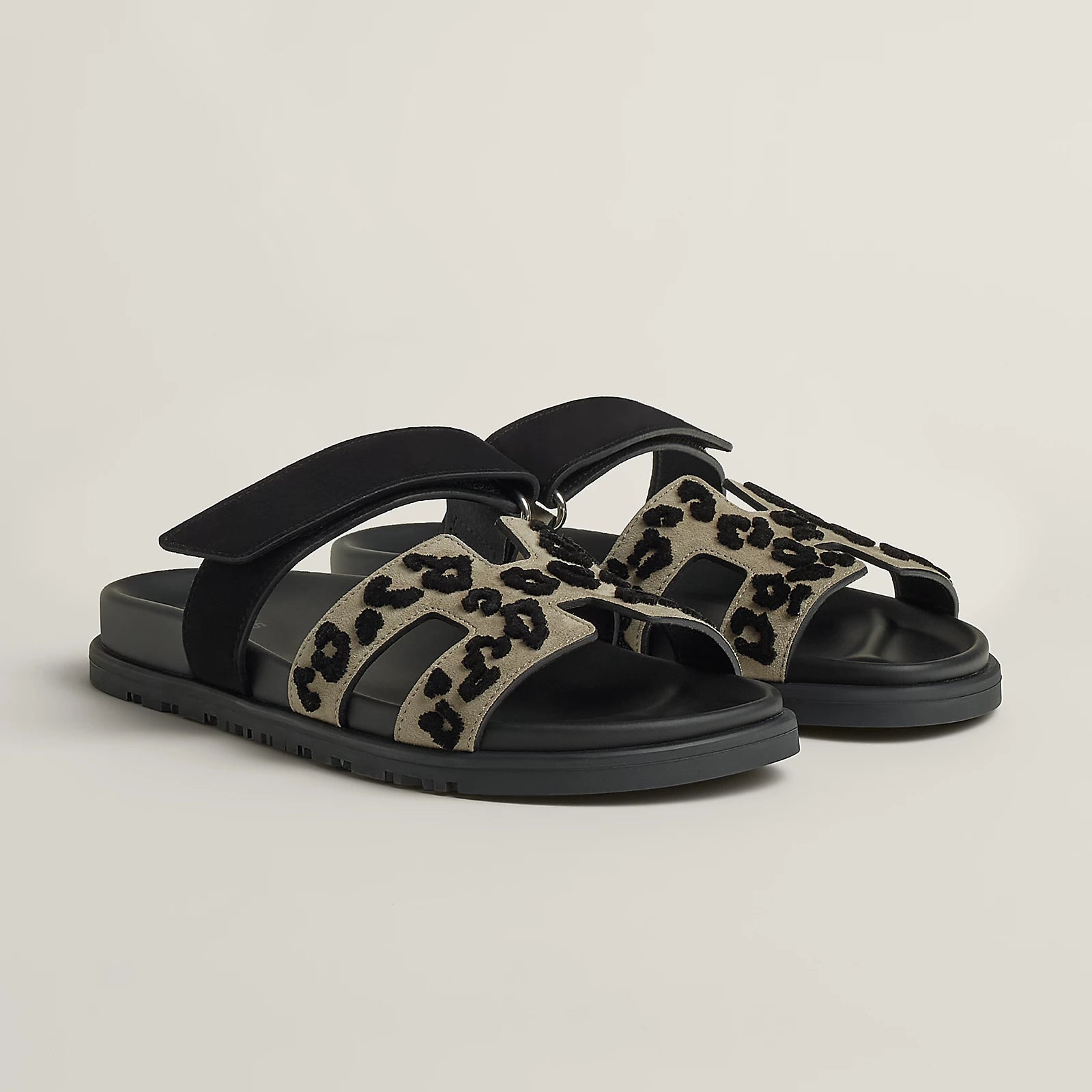 Chypre Sandal - Beige Esquisse / Noir