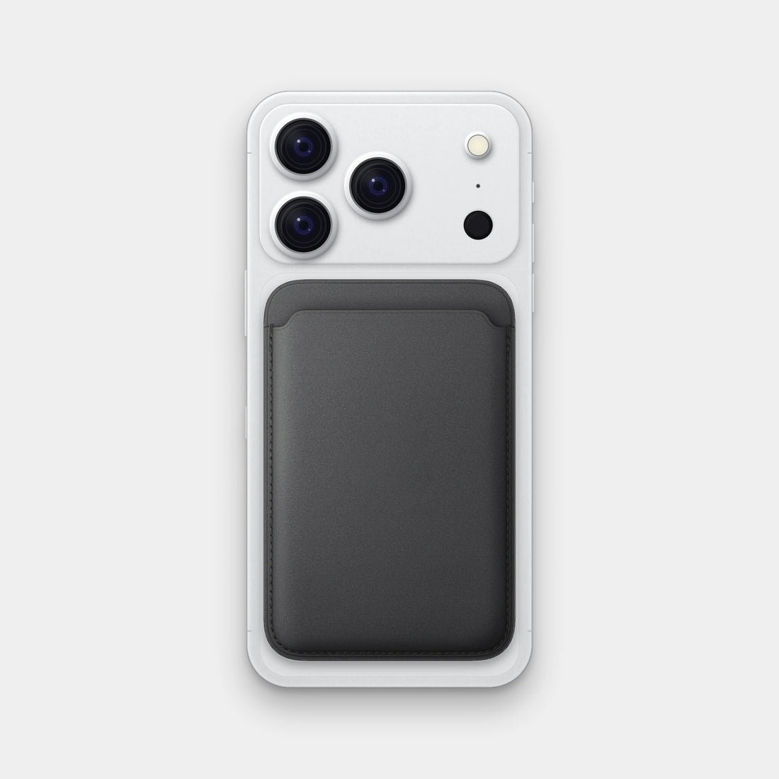 SANDS personalised MagSafe wallet in Black attached to an iPhone