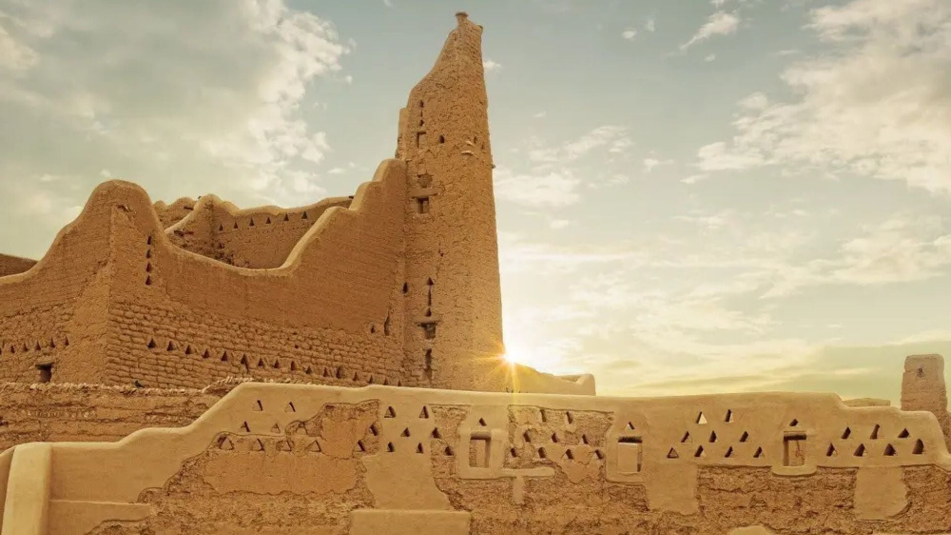 Saudi founding day 2026 banner, historic place