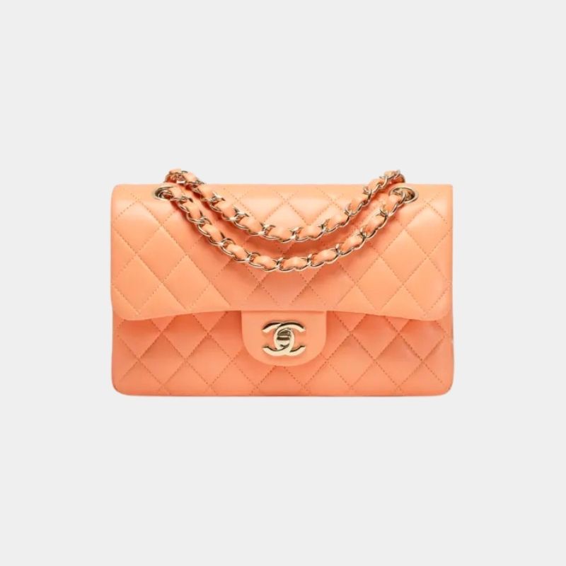 Small Classic Handbag, Fall-Winter 2024/25, Light Orange, Front View